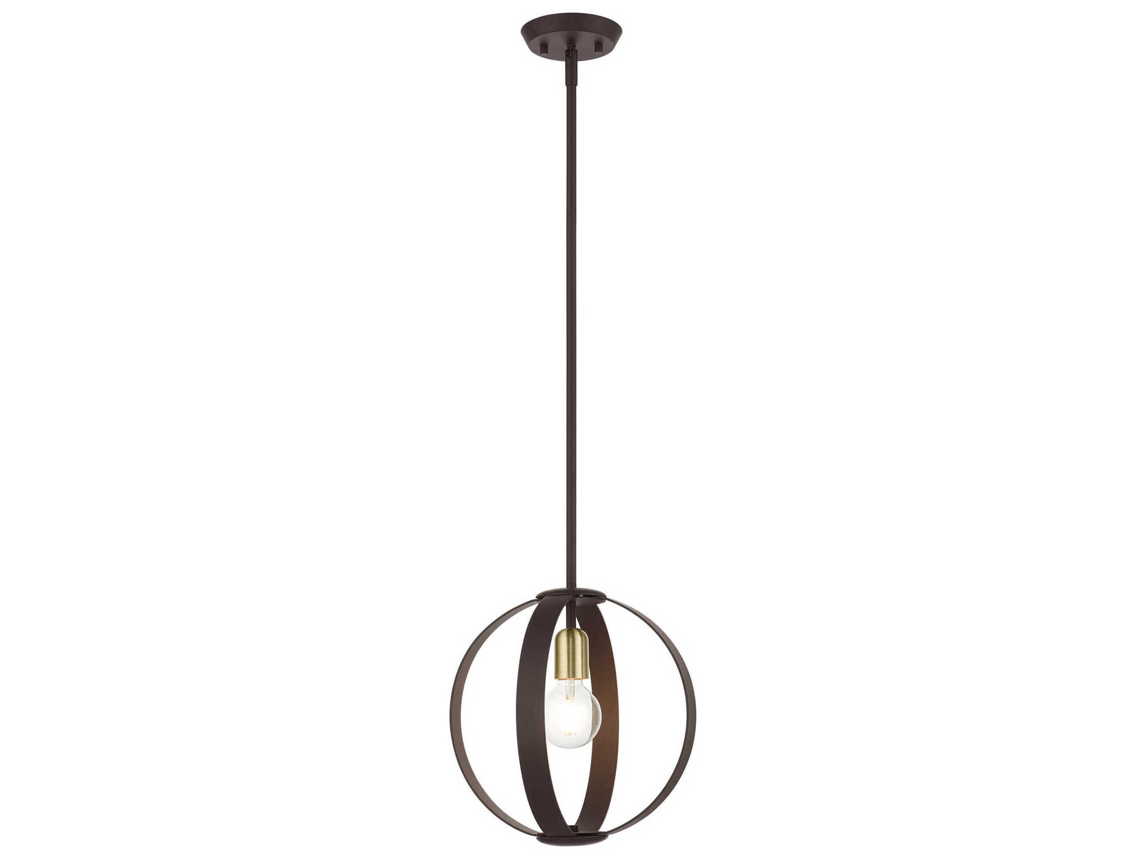 Livex Lighting Modesto 1-Light Bronze Round Pendant