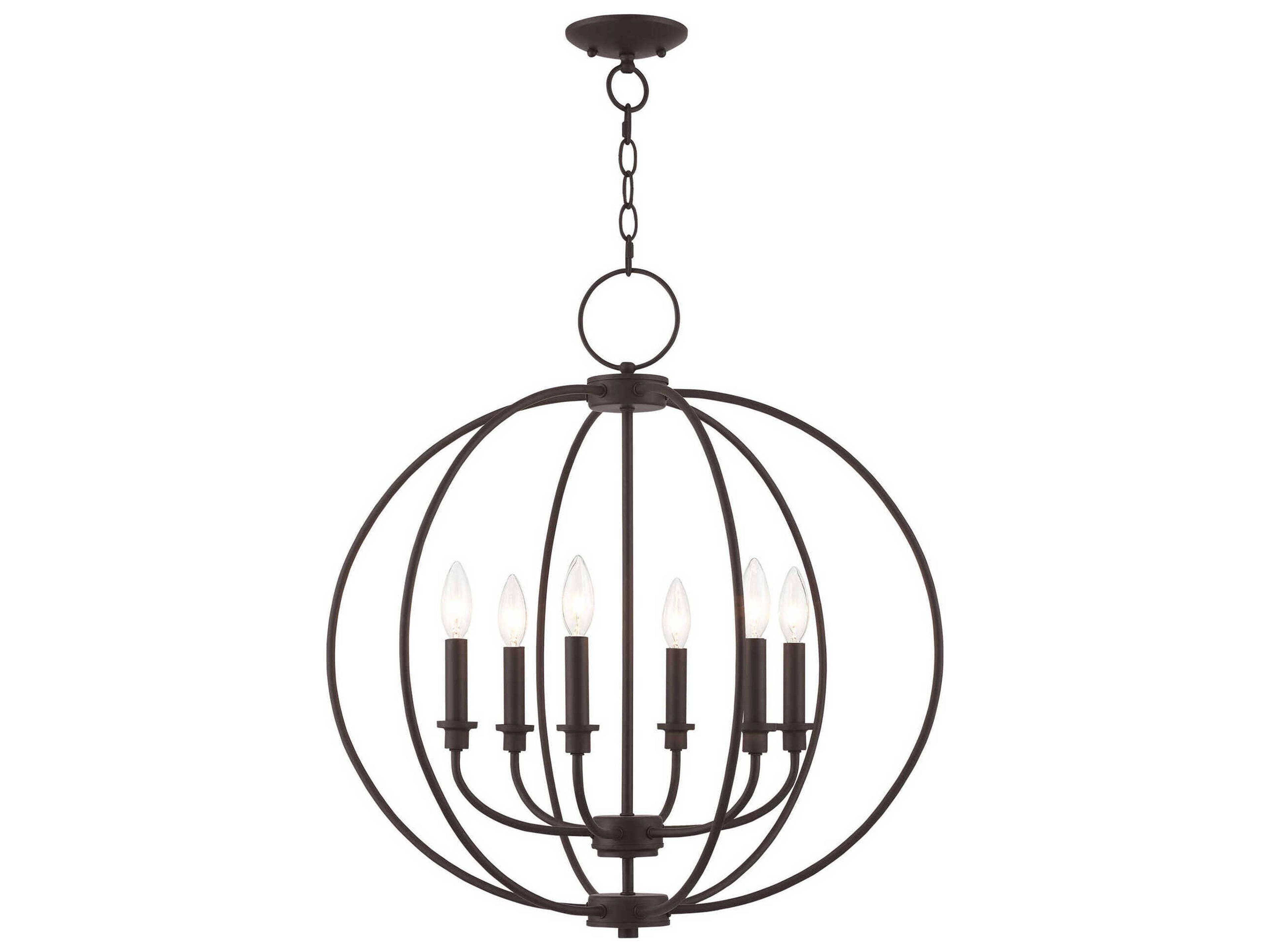 Livex Lighting Milania 6-Light Bronze Candelabra Chandelier