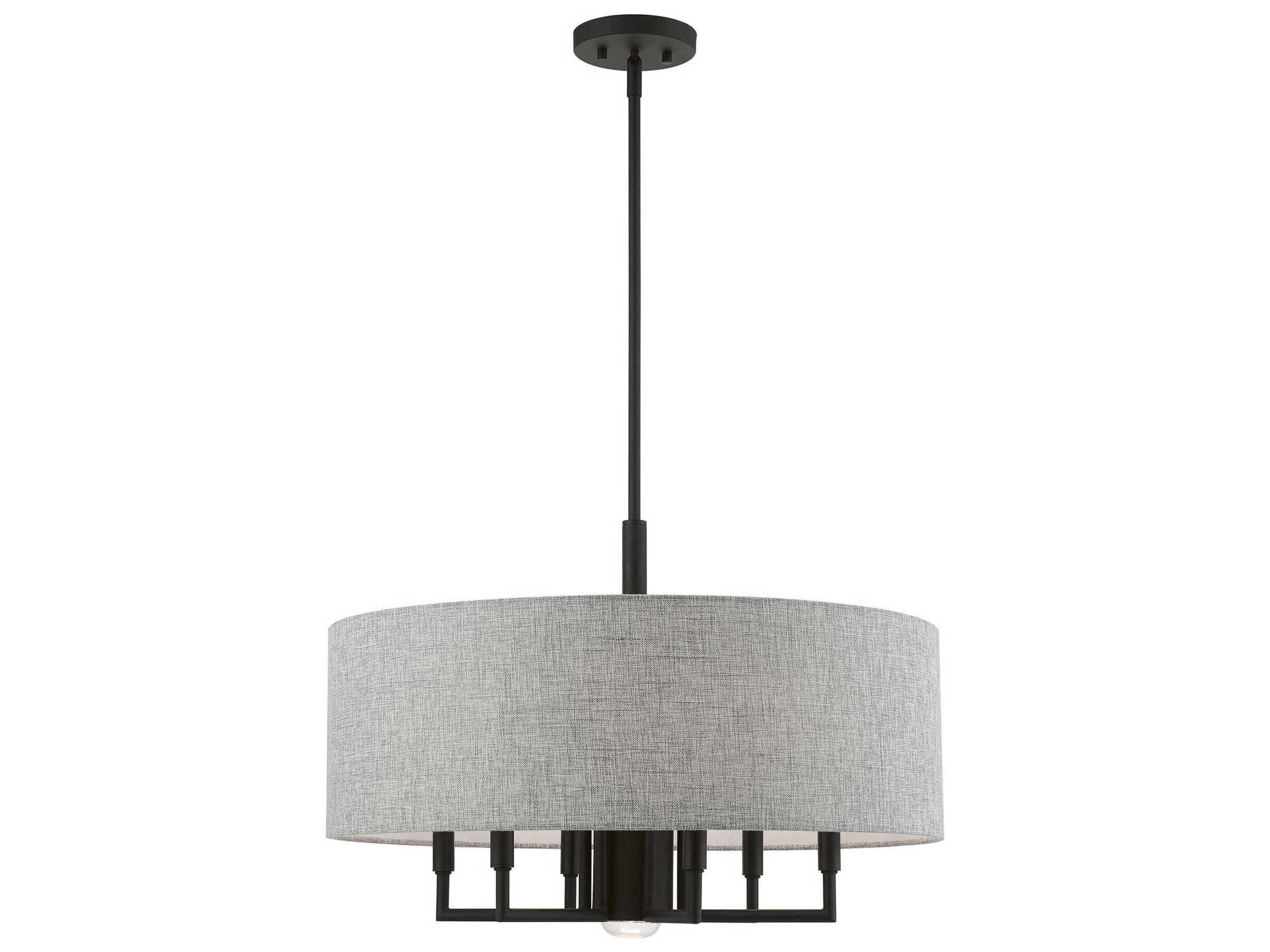Livex Lighting Dakota 7-Light Black Drum Chandelier