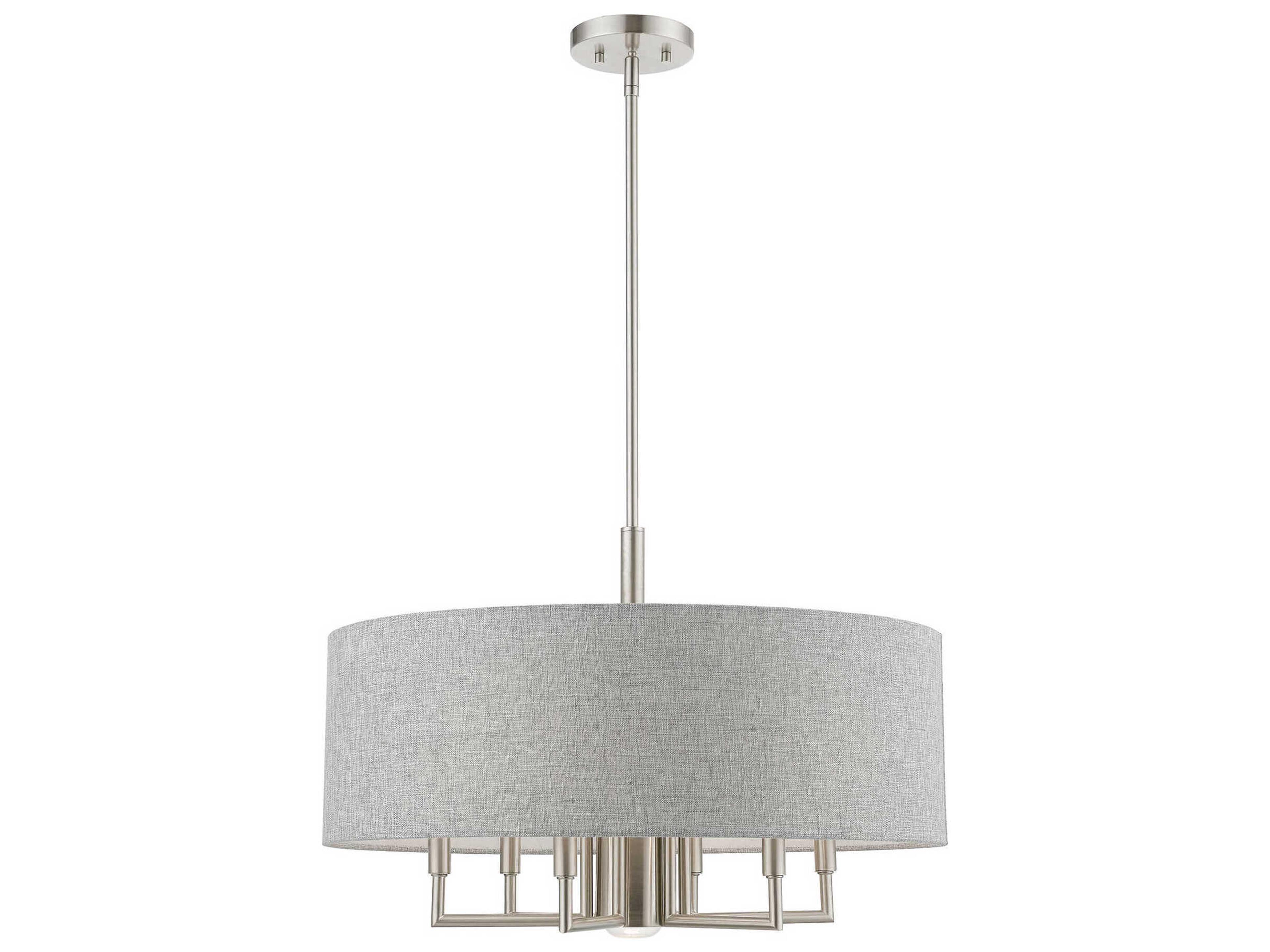 Livex Lighting Dakota 7-Light Brushed Nickel Drum Chandelier