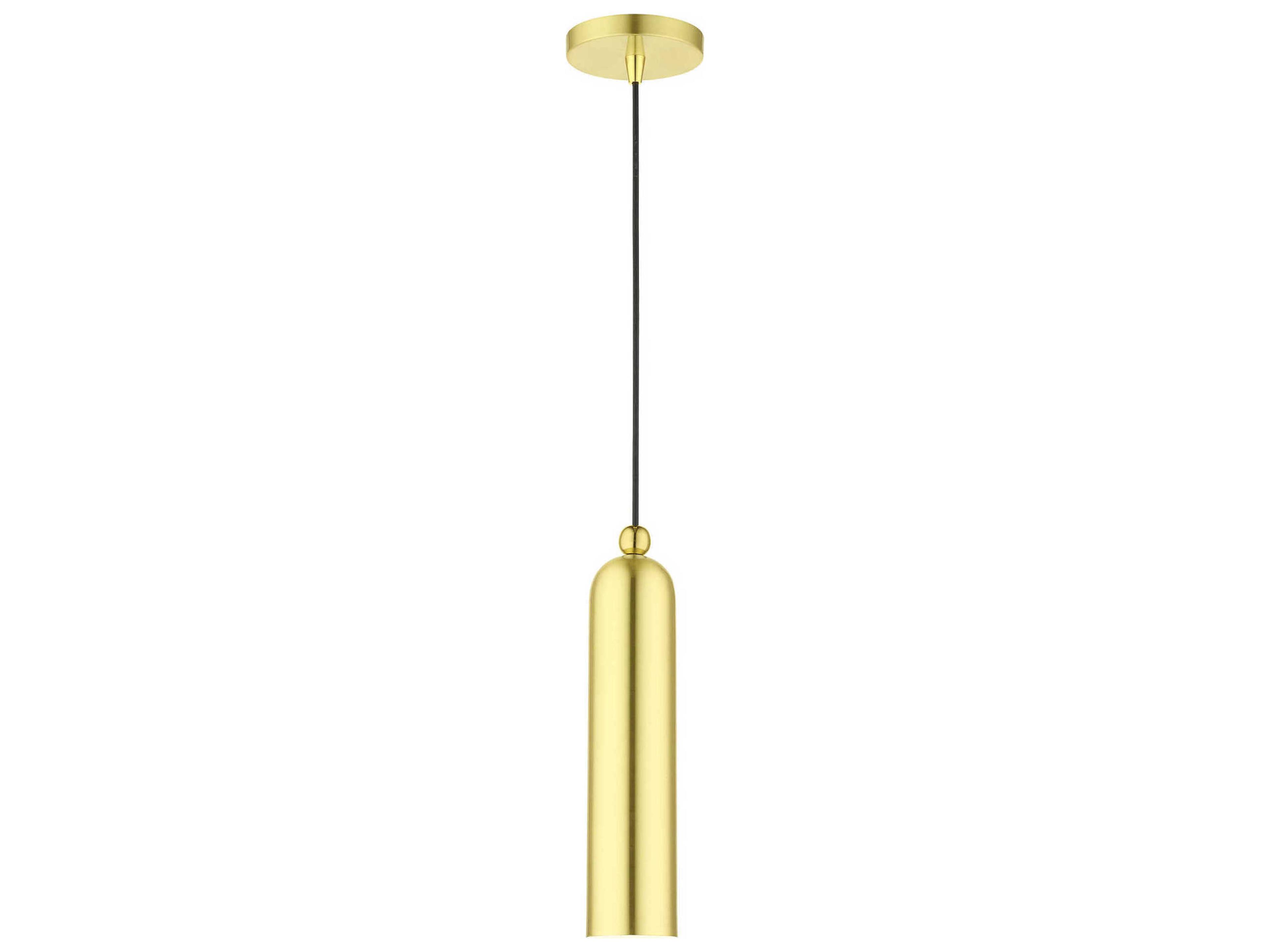Livex Lighting Ardmore 1-Light Satin Brass Cylinder Mini Pendant
