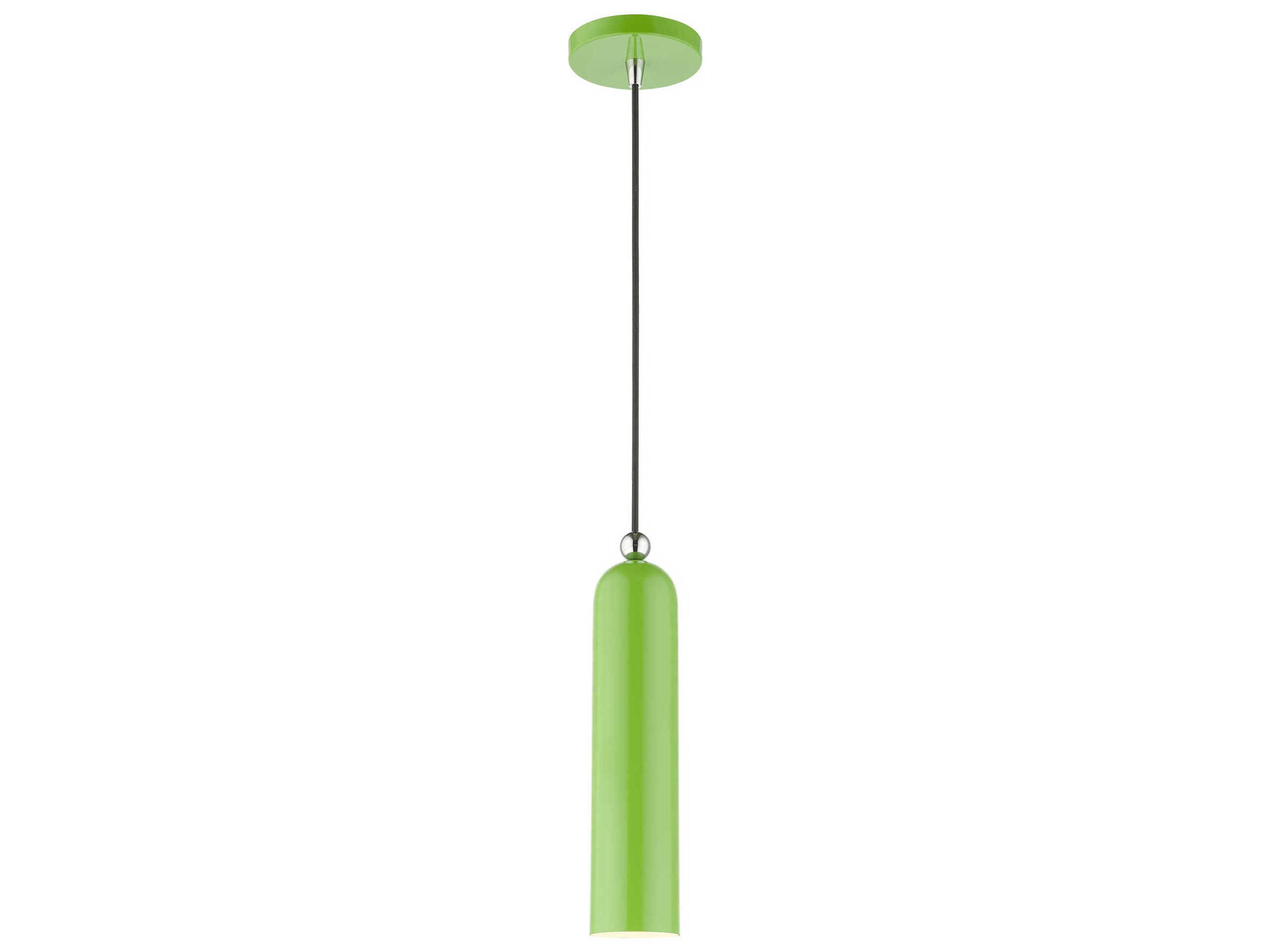Livex Lighting Ardmore 1-Light Shiny Apple Green Cylinder Mini Pendant