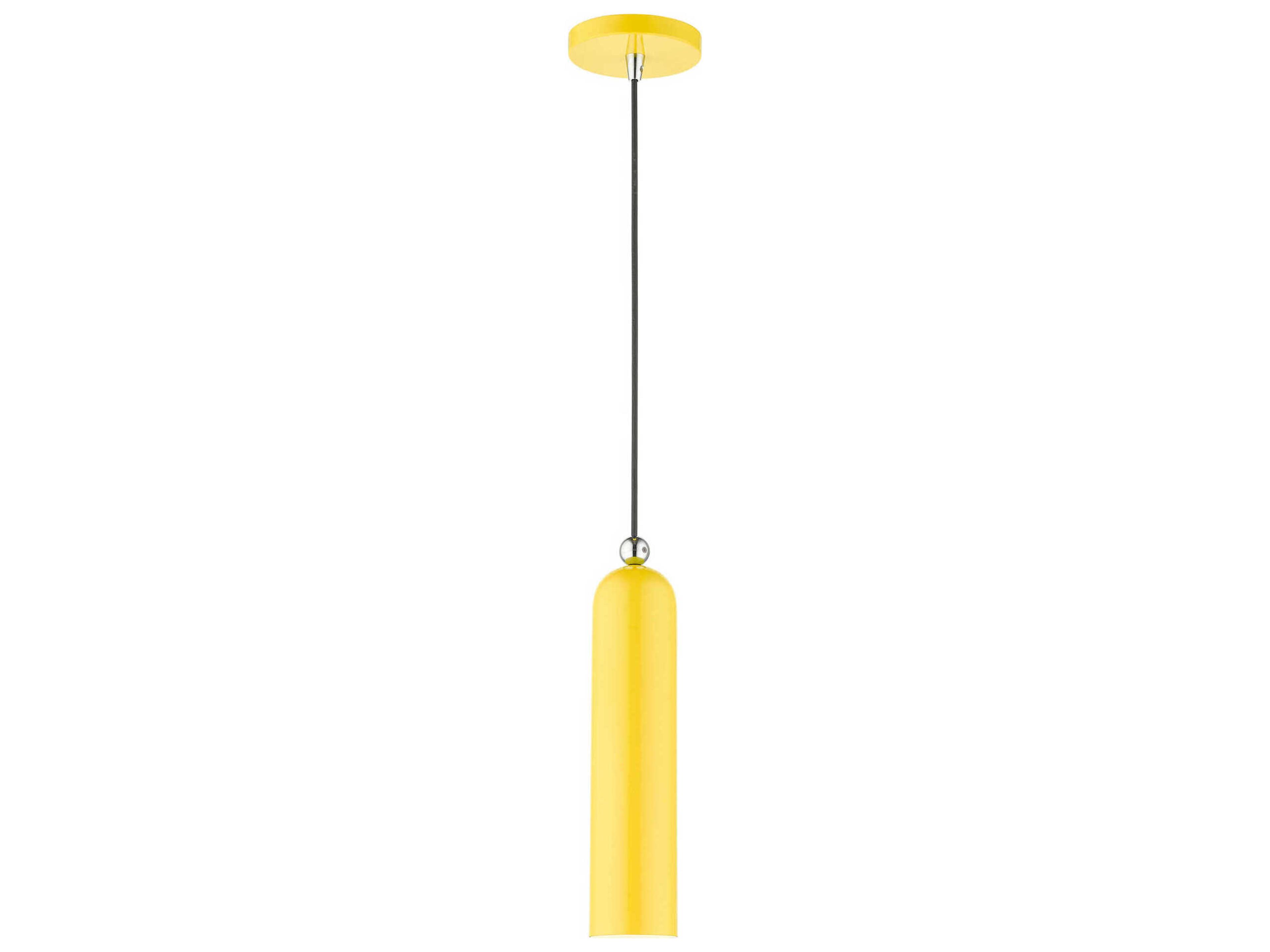 Livex Lighting Ardmore 1-Light Shiny Yellow Cylinder Mini Pendant