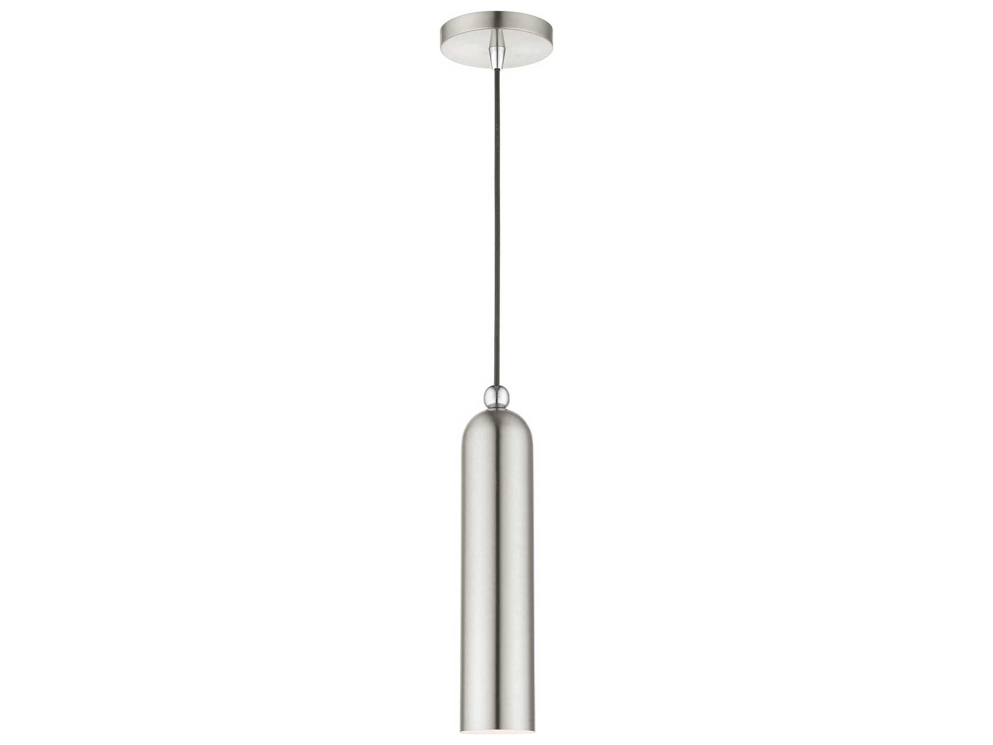 Livex Lighting Ardmore 1-Light Brushed Nickel Cylinder Mini Pendant