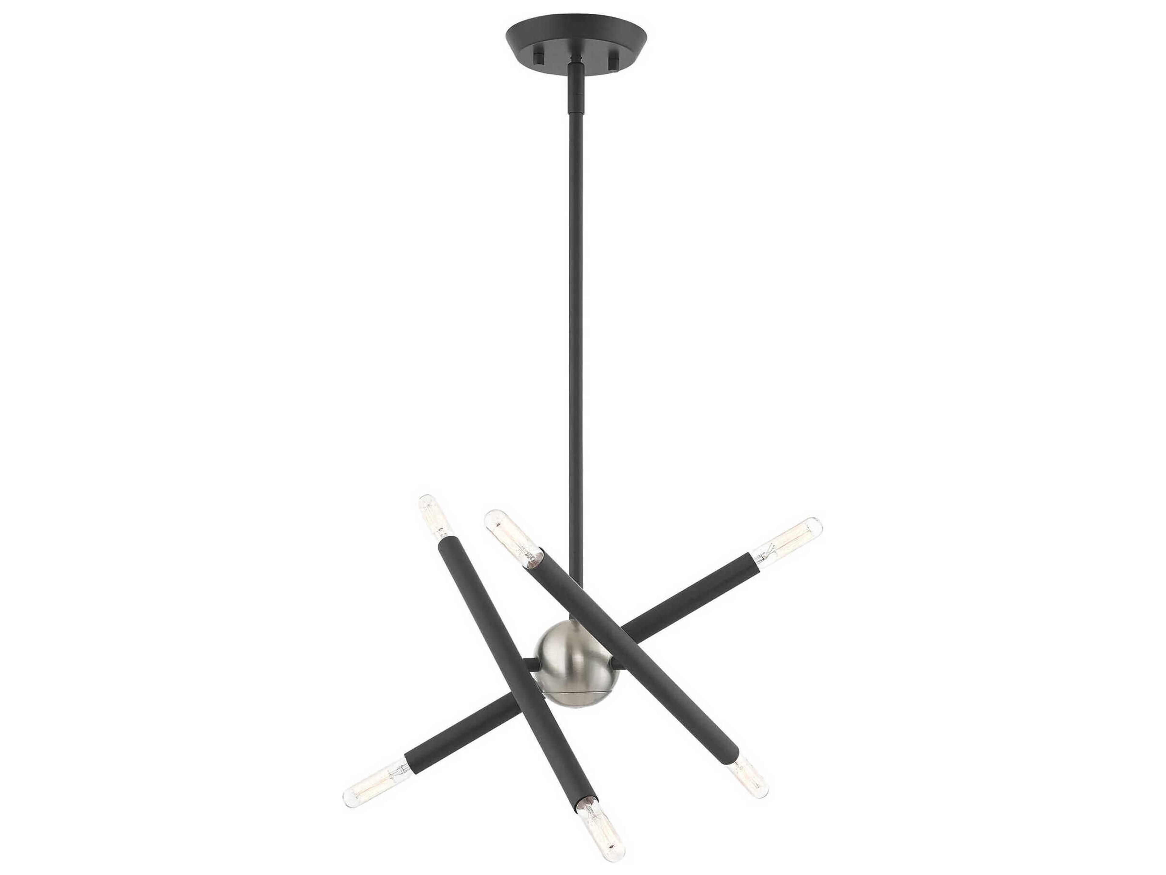 Livex Lighting Soho 6-Light Scandinavian Gray Candelabra Chandelier