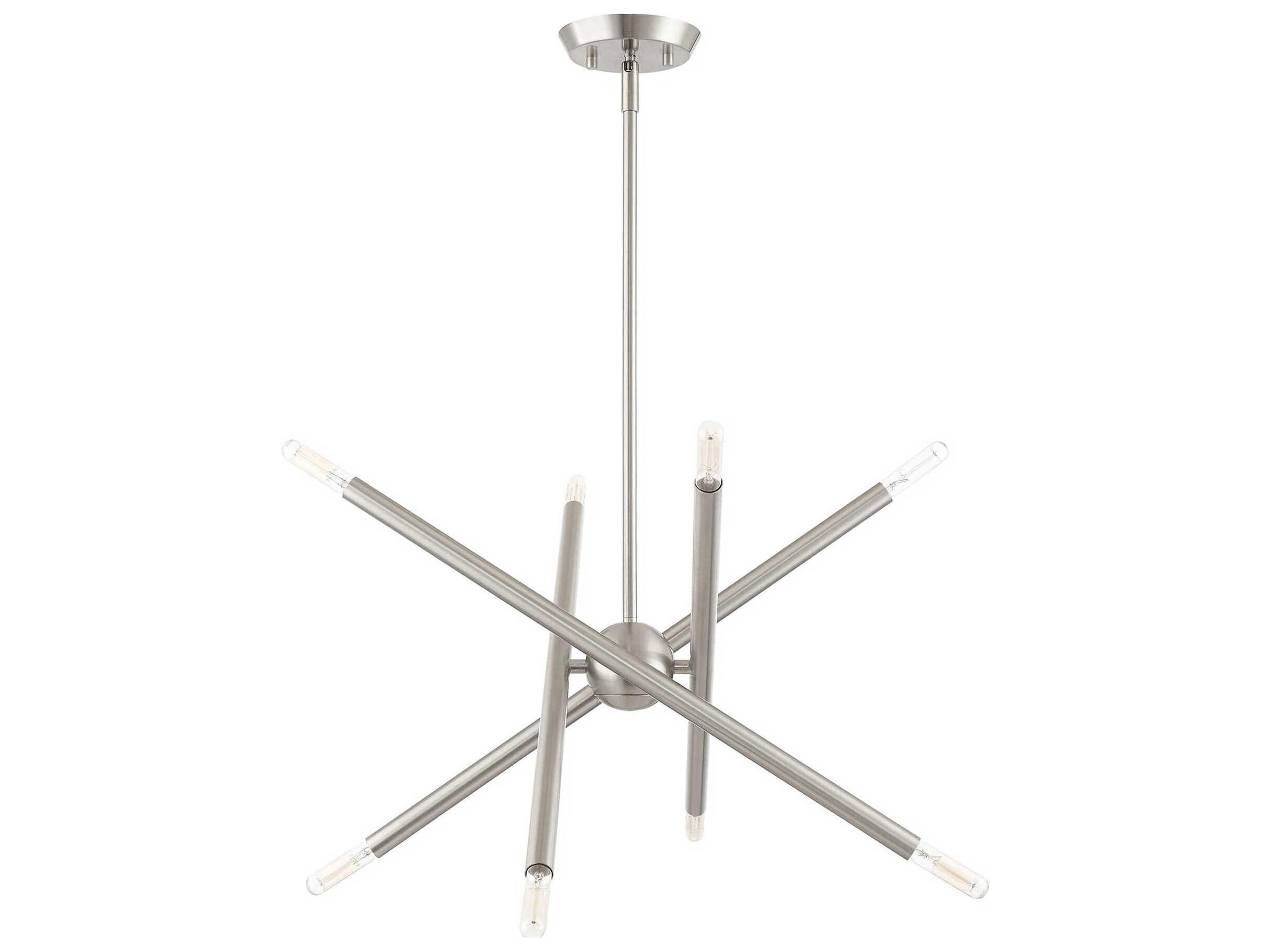 Livex Lighting Soho 8-Light Brushed Nickel Candelabra Sputnik Chandelier