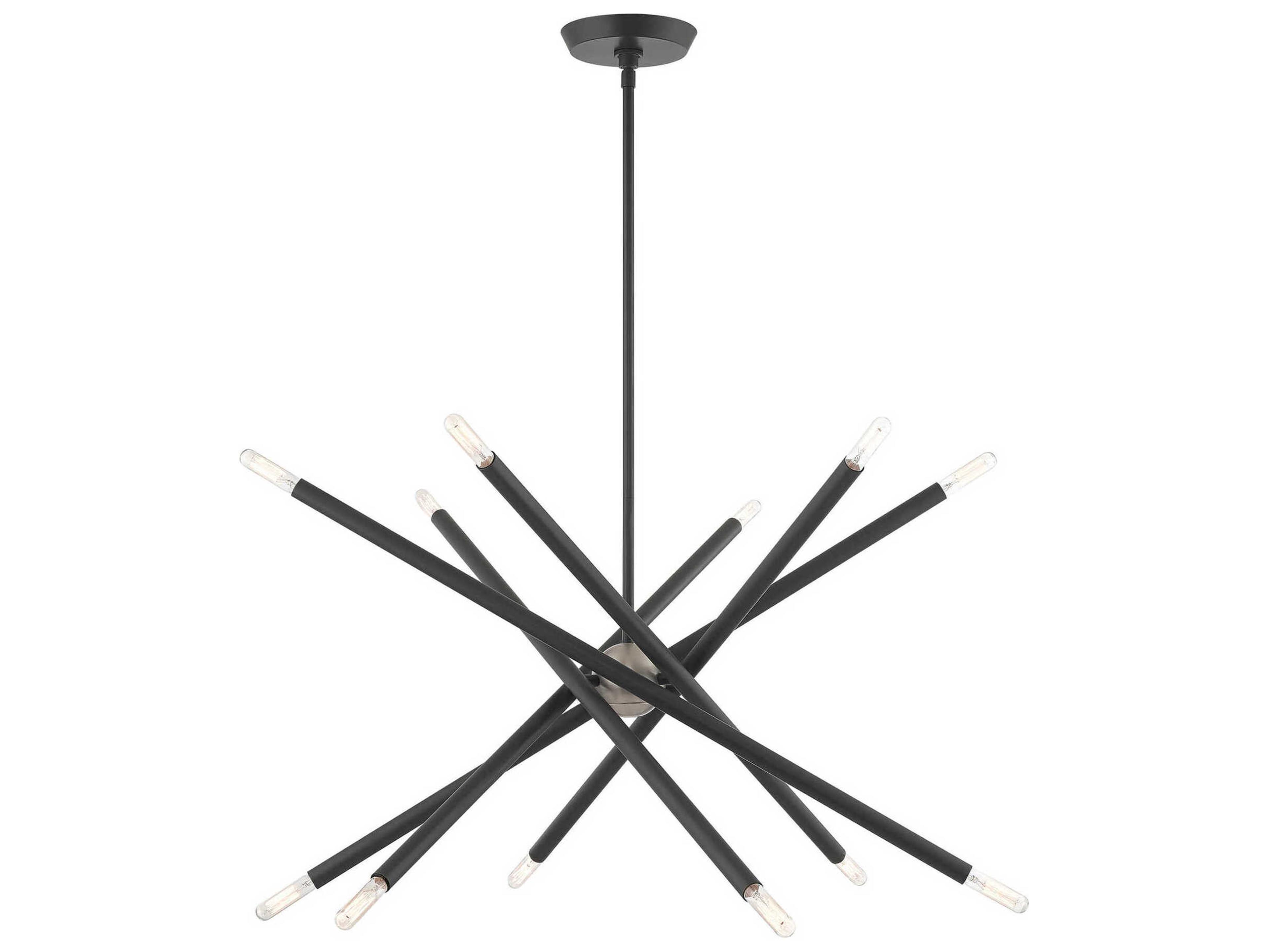 Livex Lighting Soho 12-Light Scandinavian Gray Candelabra Sputnik Chandelier