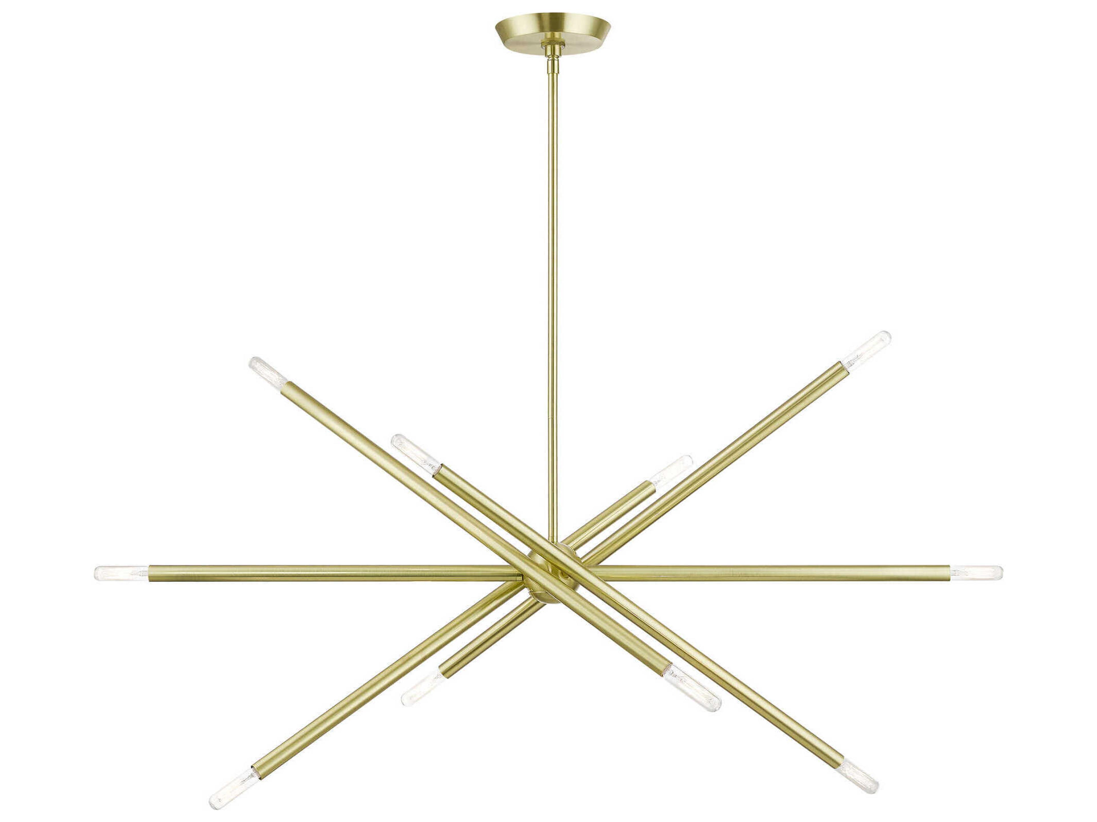 Livex Lighting Soho 10-Light Satin Brass Linear Sputnik Island Pendant