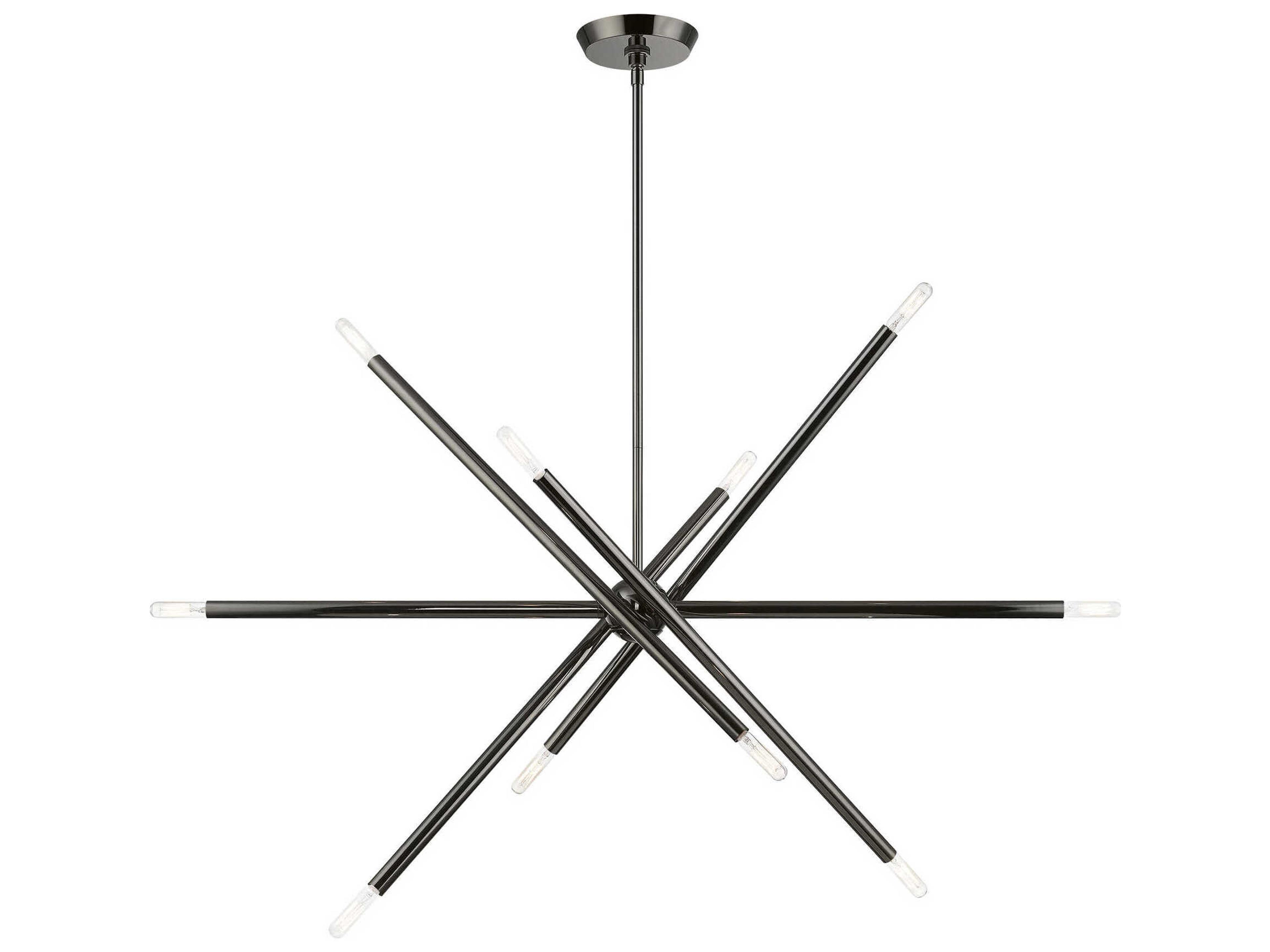 Livex Lighting Soho 10-Light Black Chrome Linear Sputnik Island Pendant