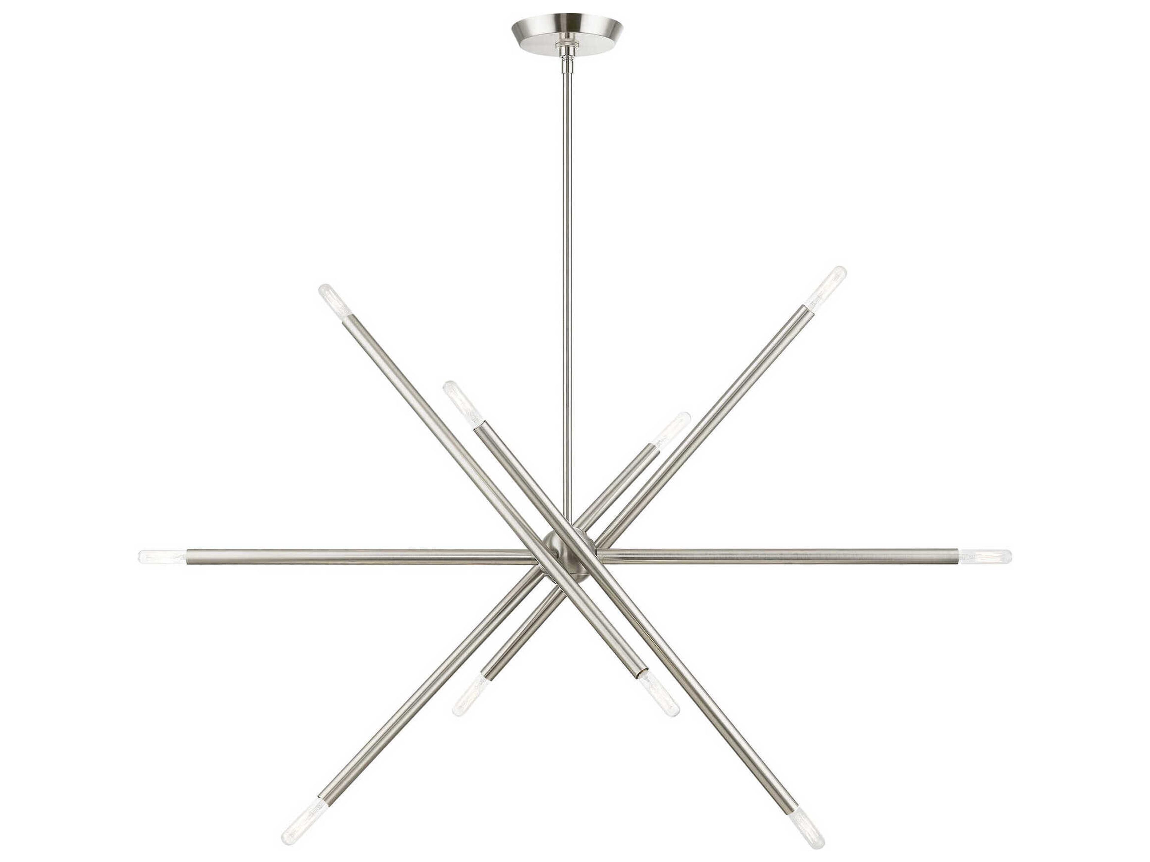 Livex Lighting Soho 10-Light Brushed Nickel Linear Sputnik Island Pendant