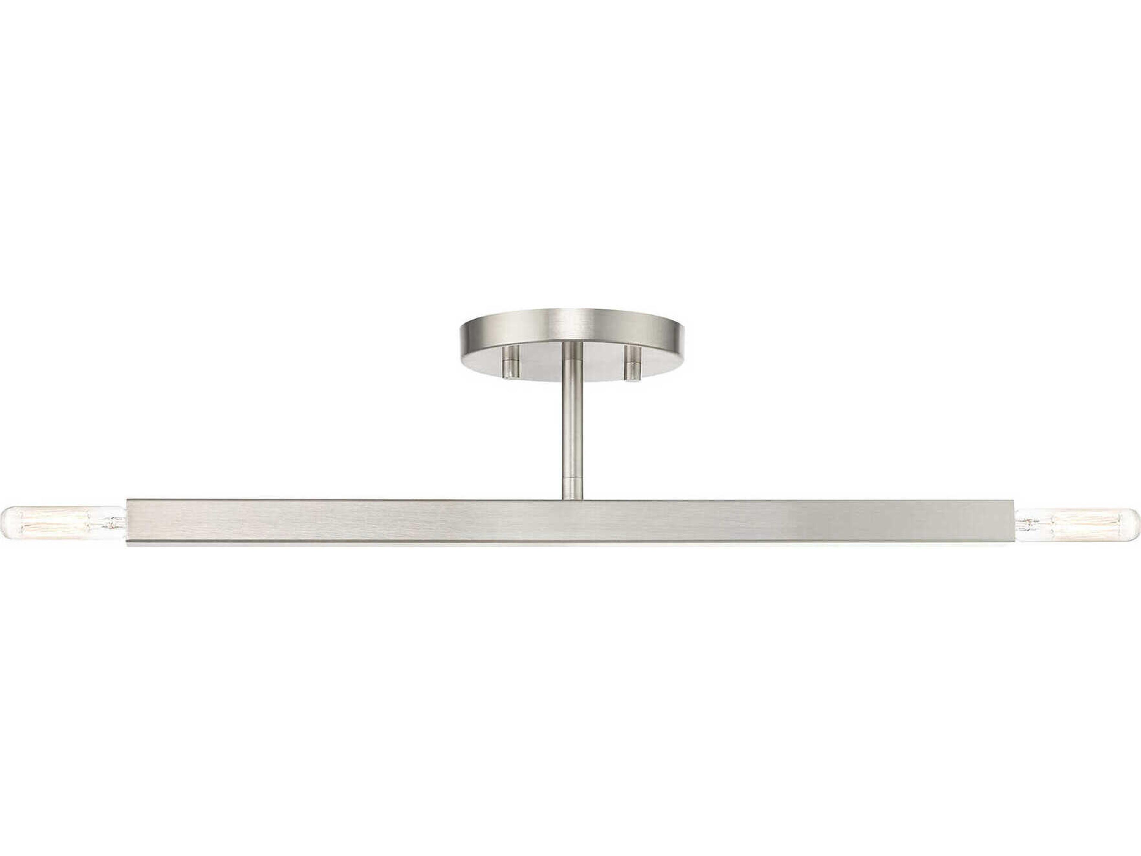 Livex Lighting Monaco 2-Light Brushed Nickel Semi Flush Mount