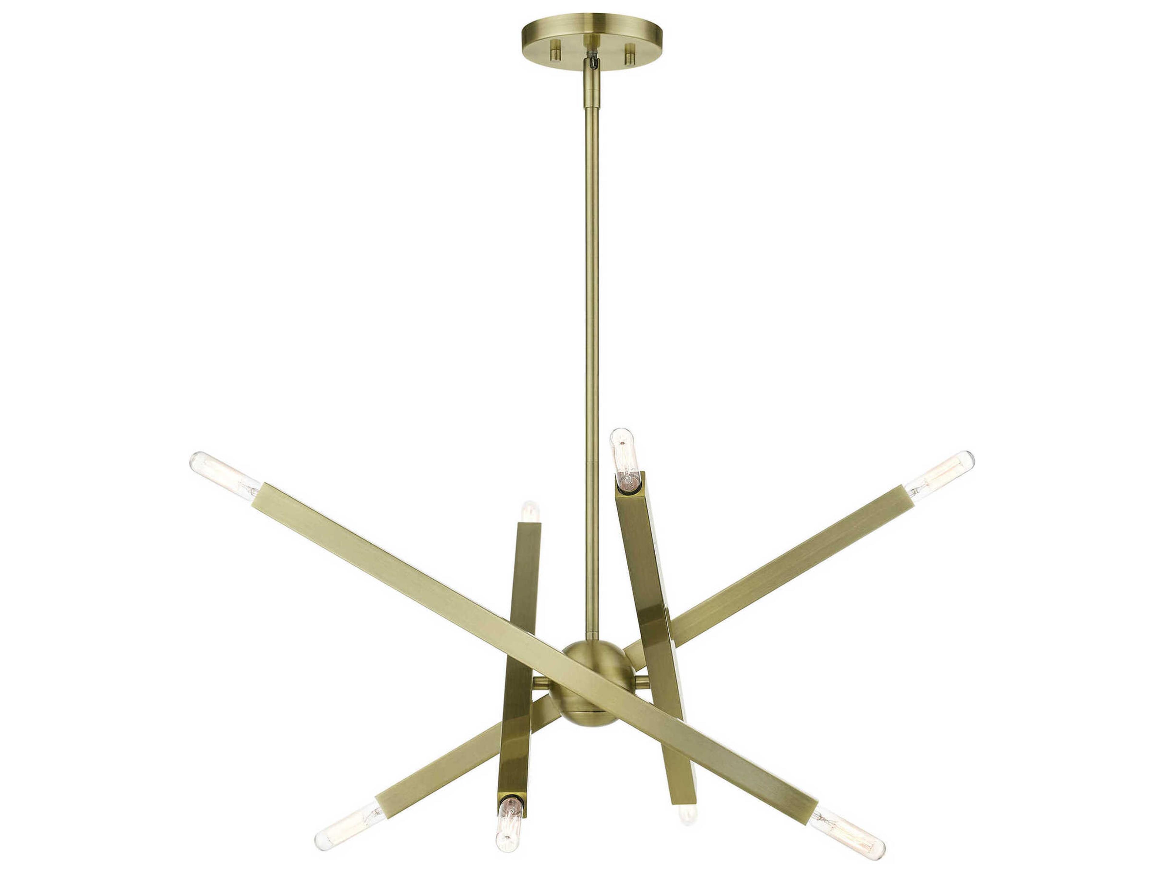 Livex Lighting Monaco 8-Light Antique Brass Candelabra Sputnik Chandelier