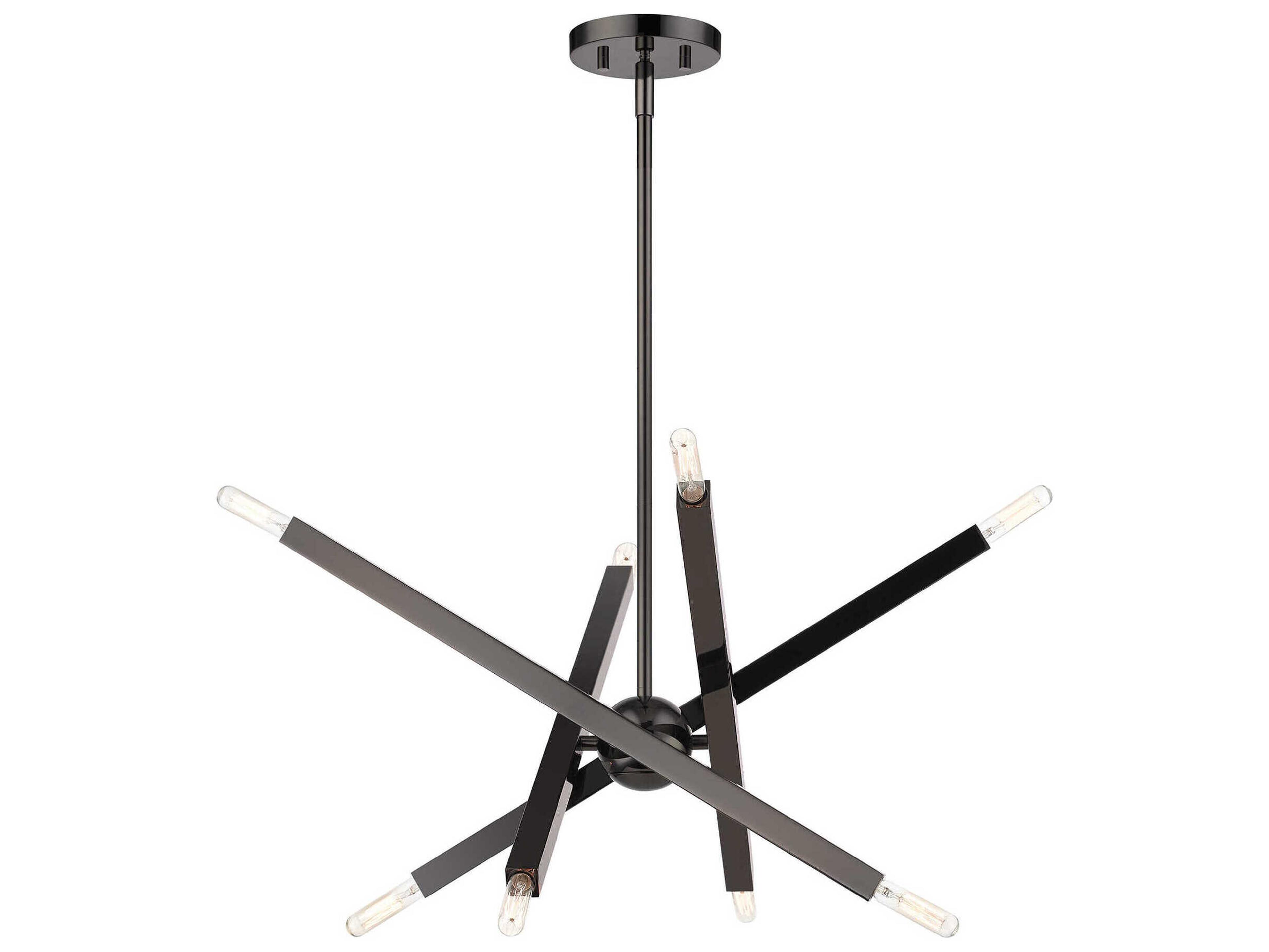 Livex Lighting Monaco 8-Light Black Chrome Candelabra Sputnik Chandelier