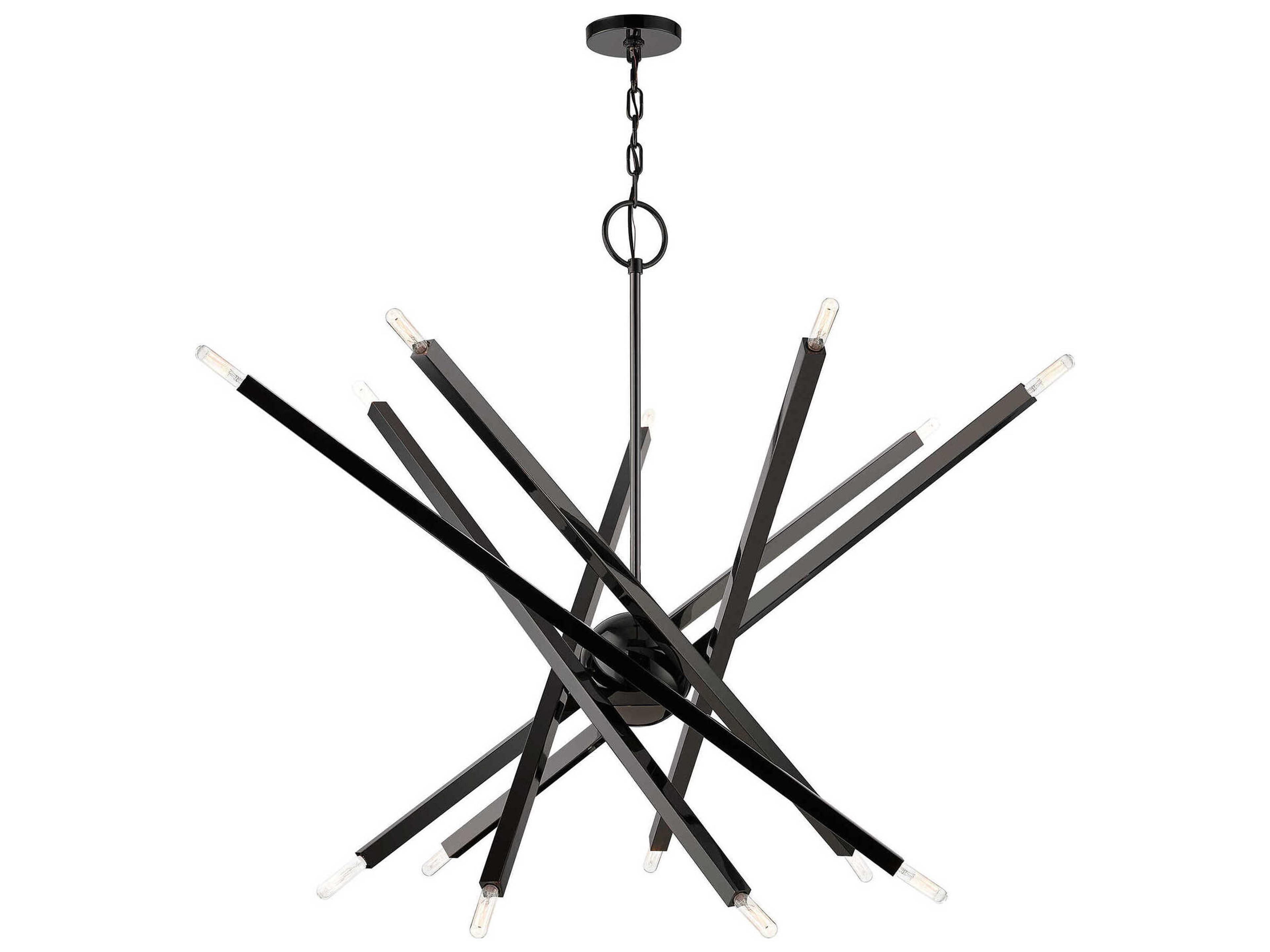 Livex Lighting Monaco 14-Light Black Chrome Candelabra Sputnik Chandelier