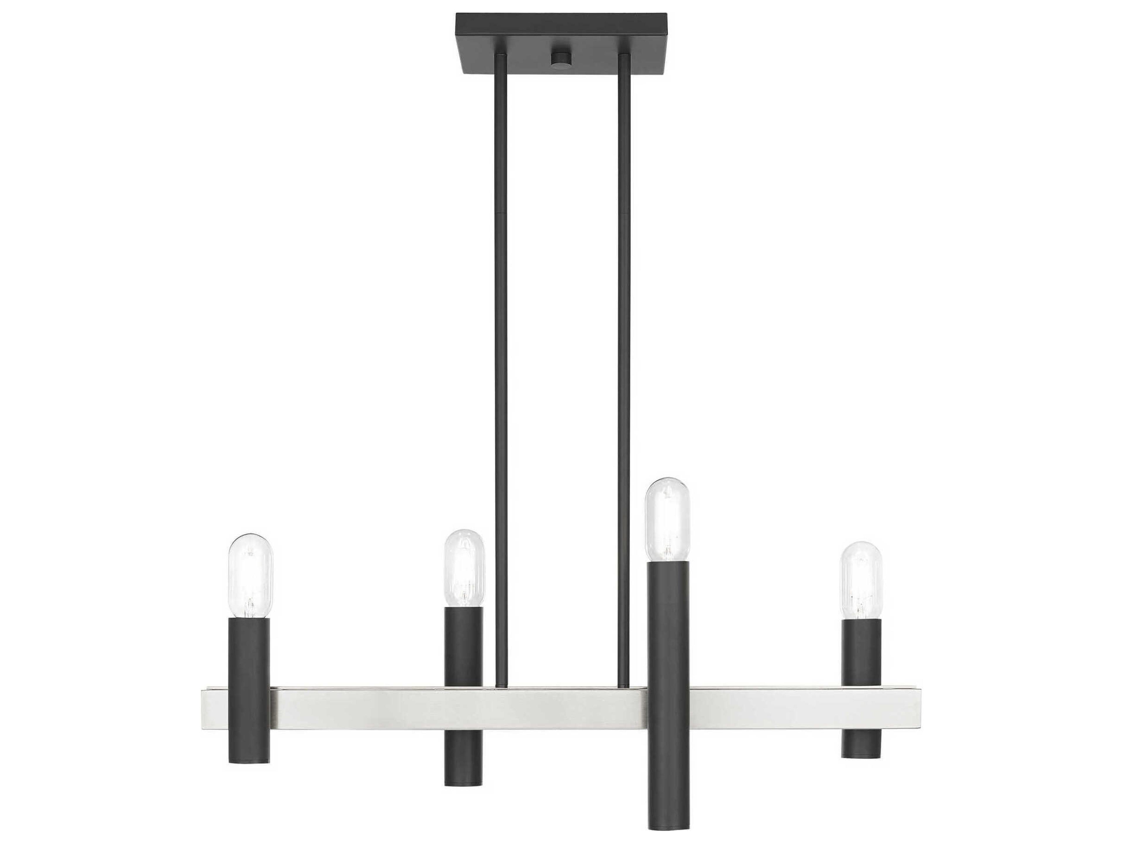 Livex Lighting Helsinki 4-Light Scandinavian Gray Brushed Nickel Linear Island Pendant