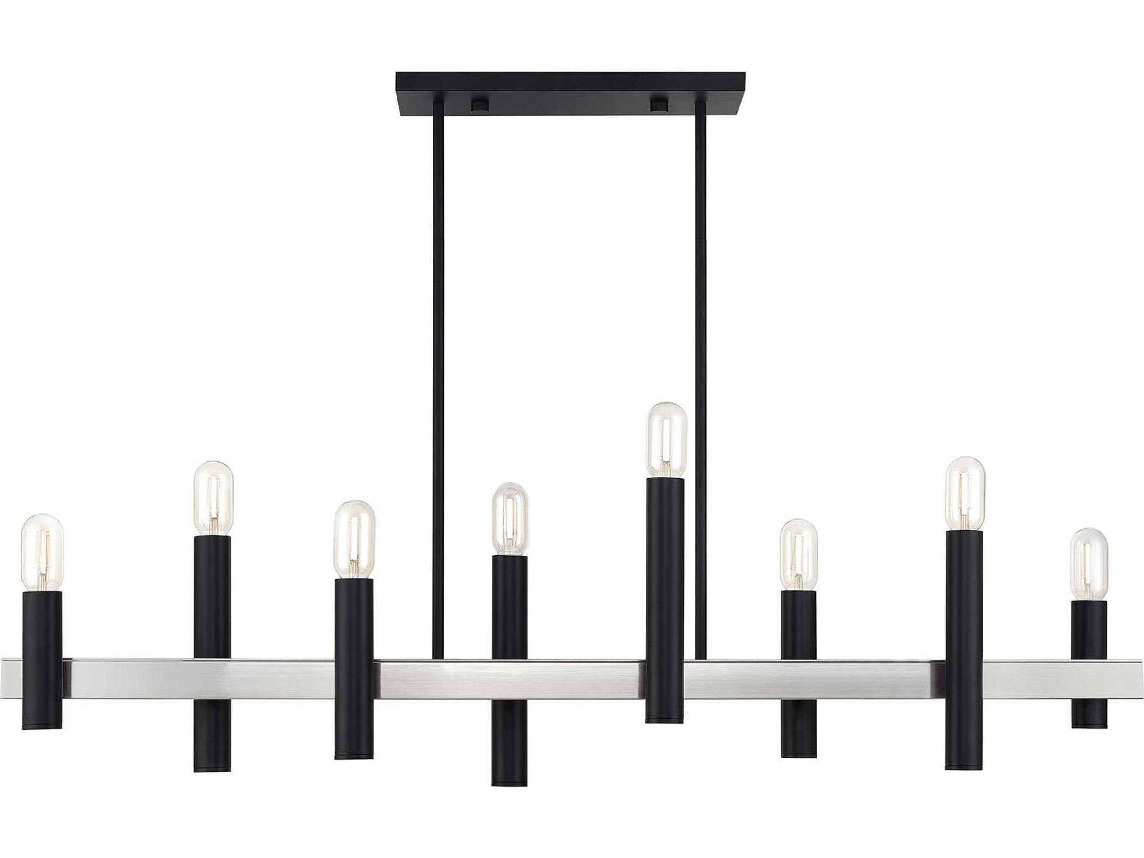 Livex Lighting Helsinki 8-Light Black Brushed Nickel Island Pendant