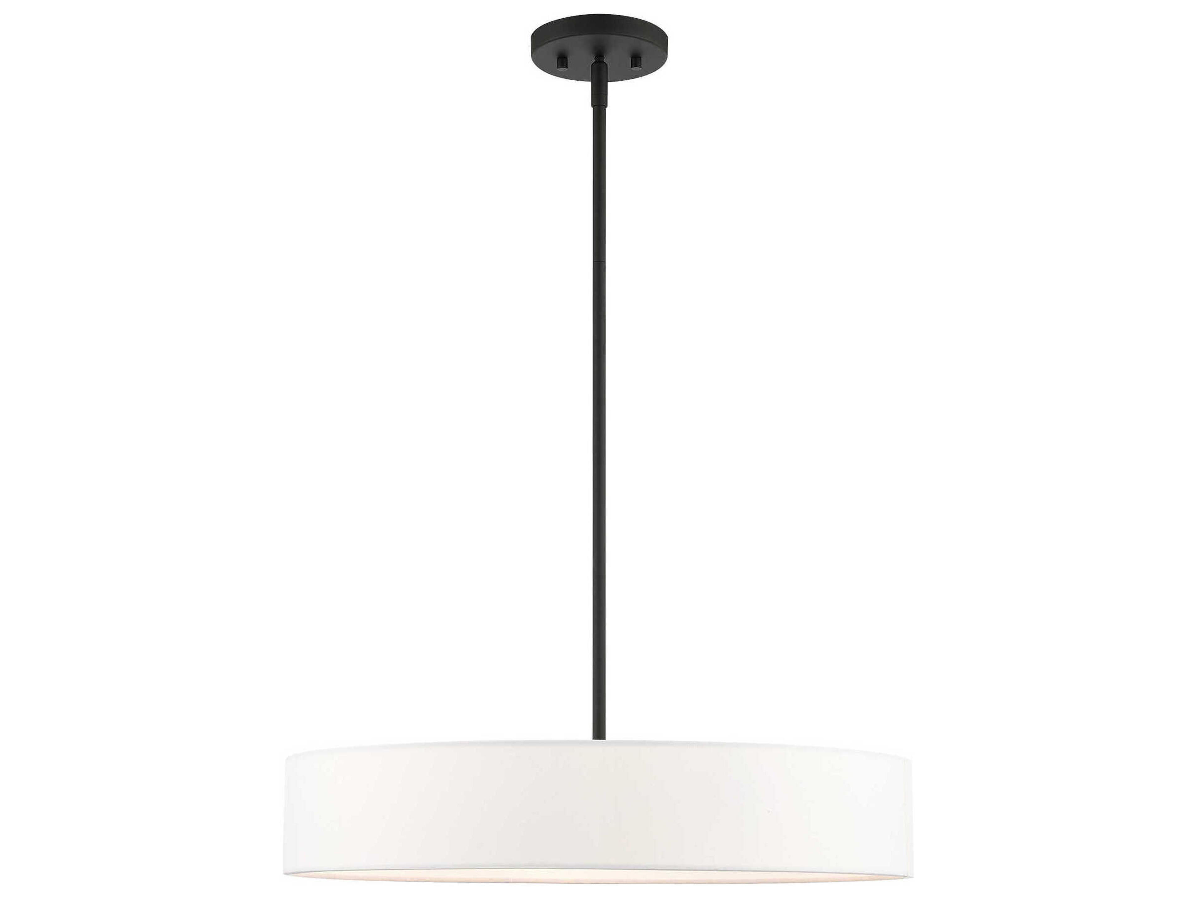 Livex Lighting Venlo 4-Light Black Brushed Nickel Drum Pendant