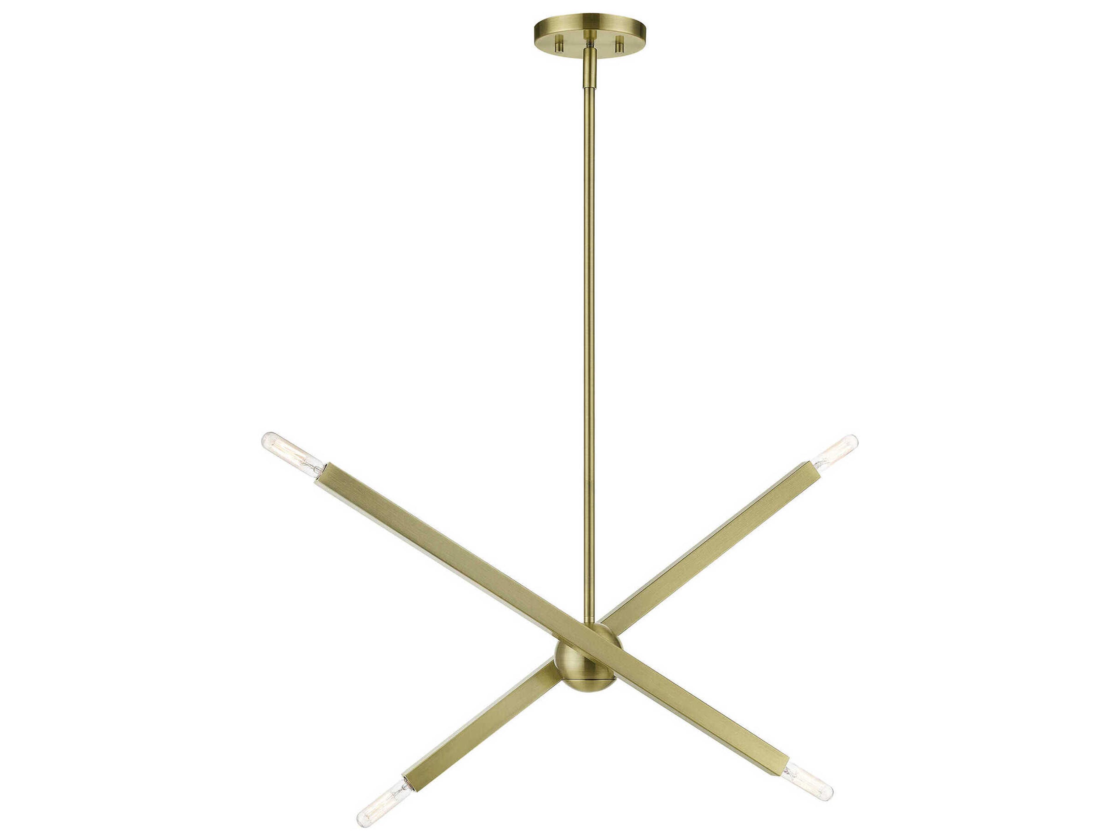 Livex Lighting Monaco 4-Light Antique Brass Candelabra Sputnik Chandelier