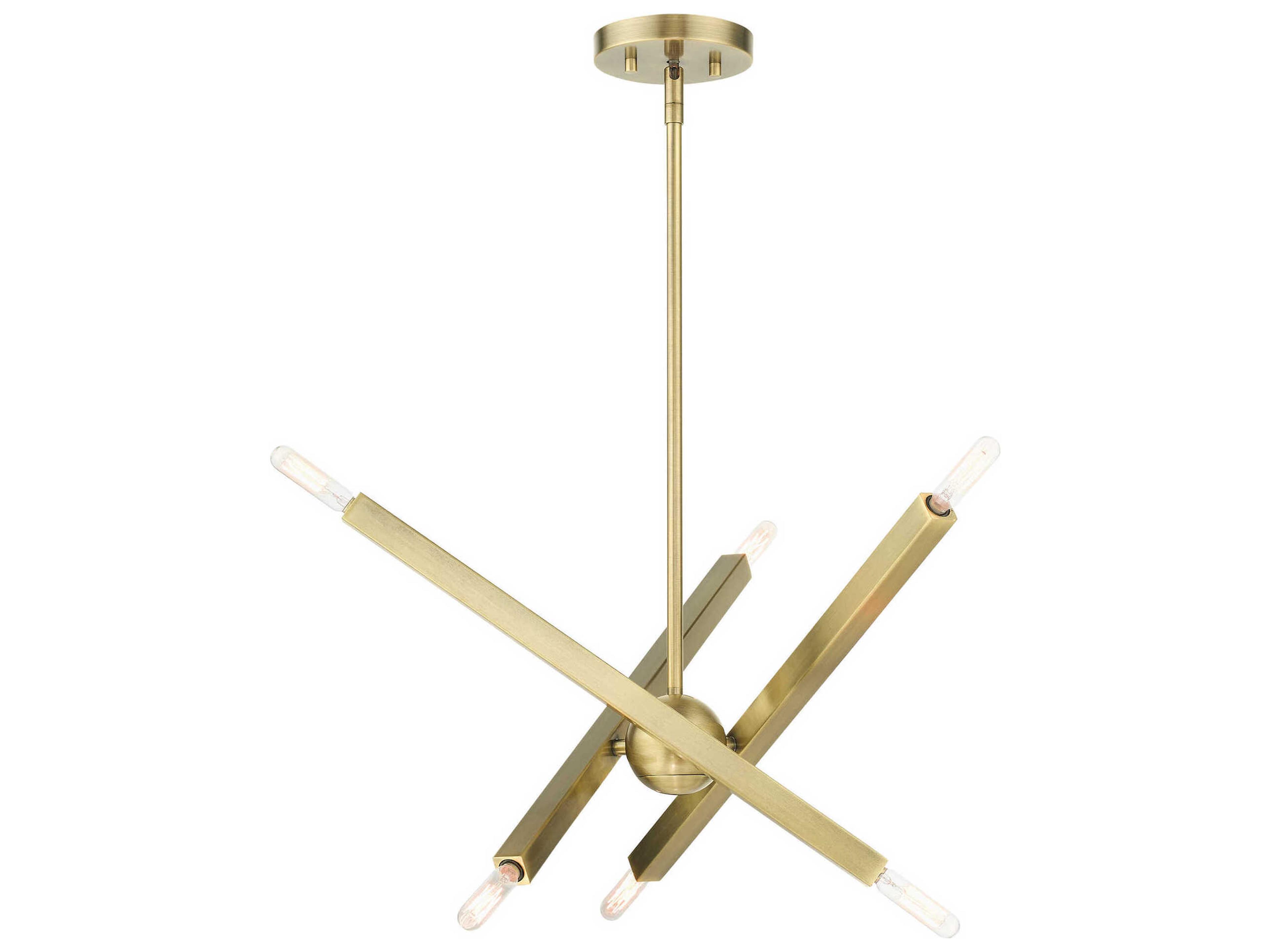 Livex Lighting Monaco 6-Light Antique Brass Candelabra Sputnik Chandelier