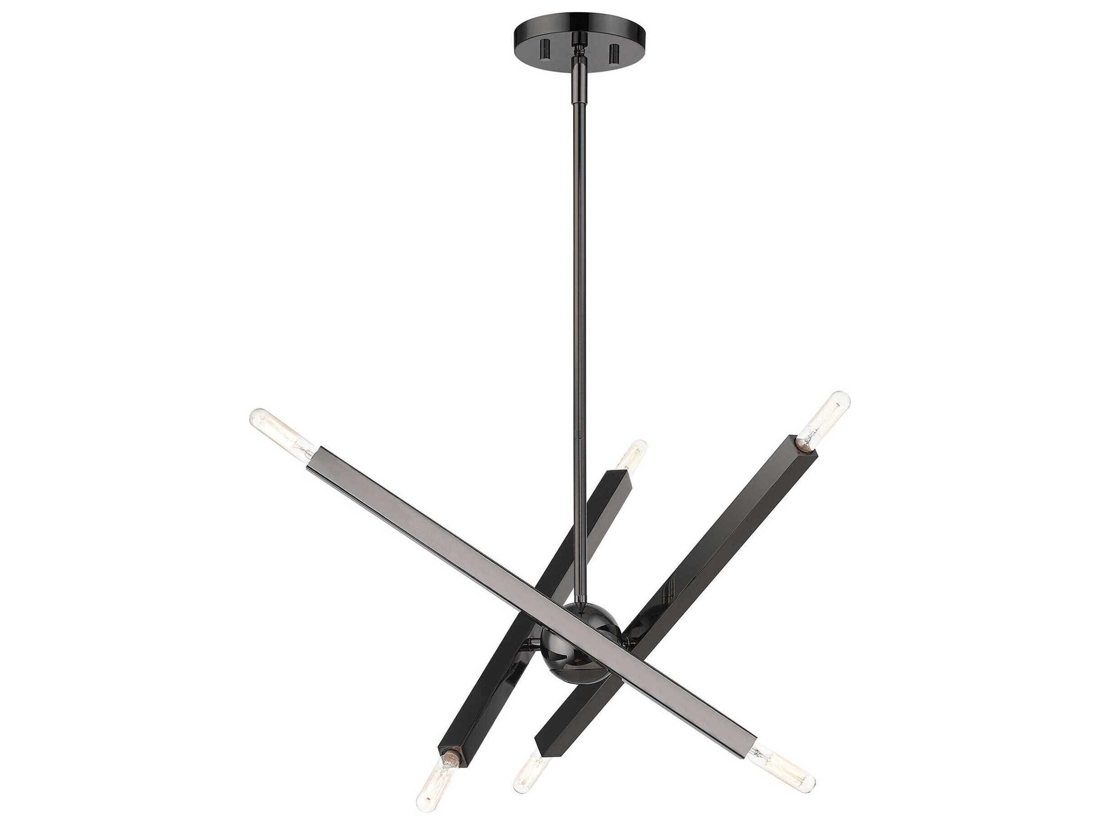 Livex Lighting Monaco 6-Light Black Chrome Candelabra Sputnik Chandelier