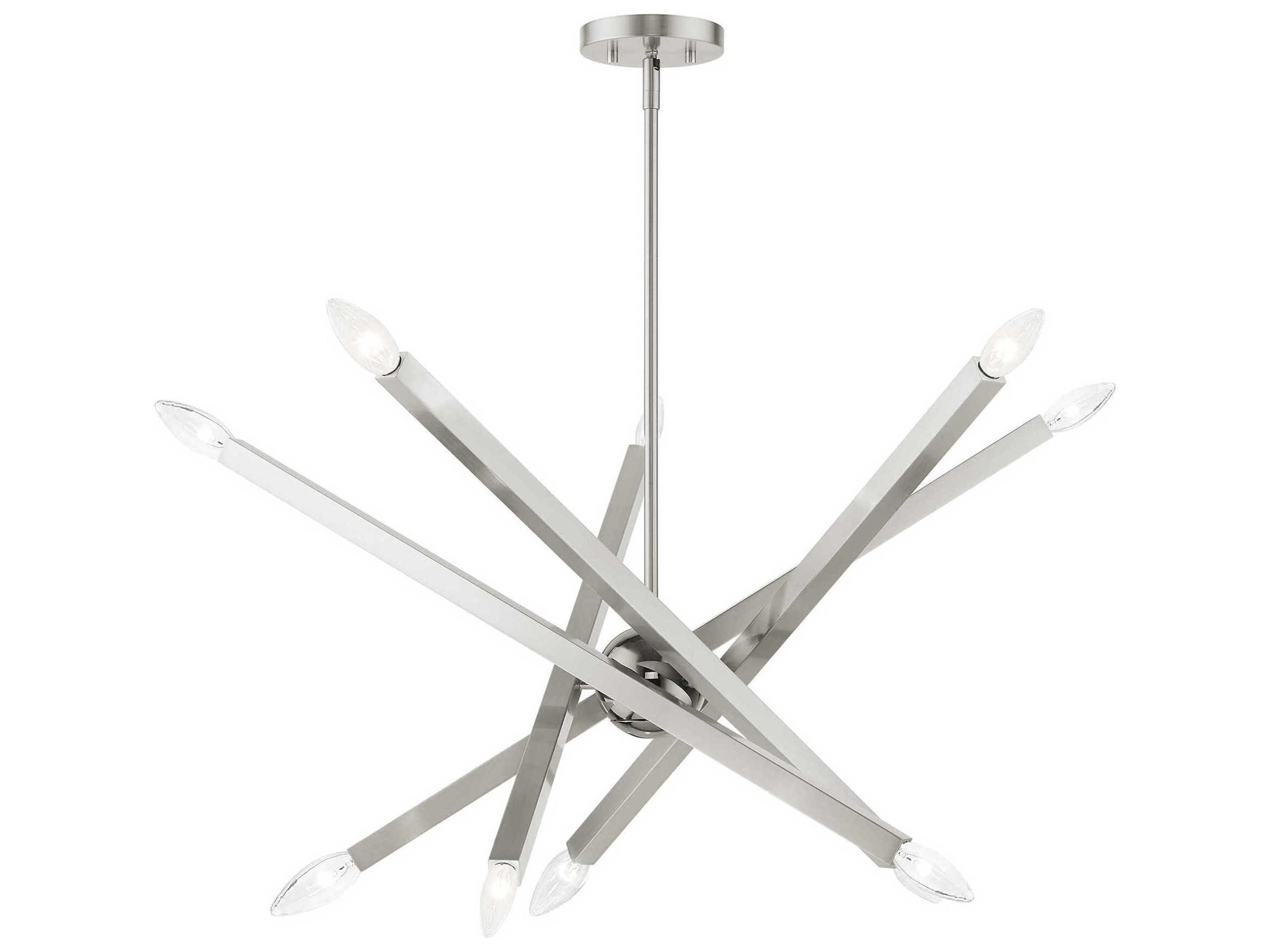 Livex Lighting Monaco 10-Light Brushed Nickel Candelabra Sputnik Chandelier