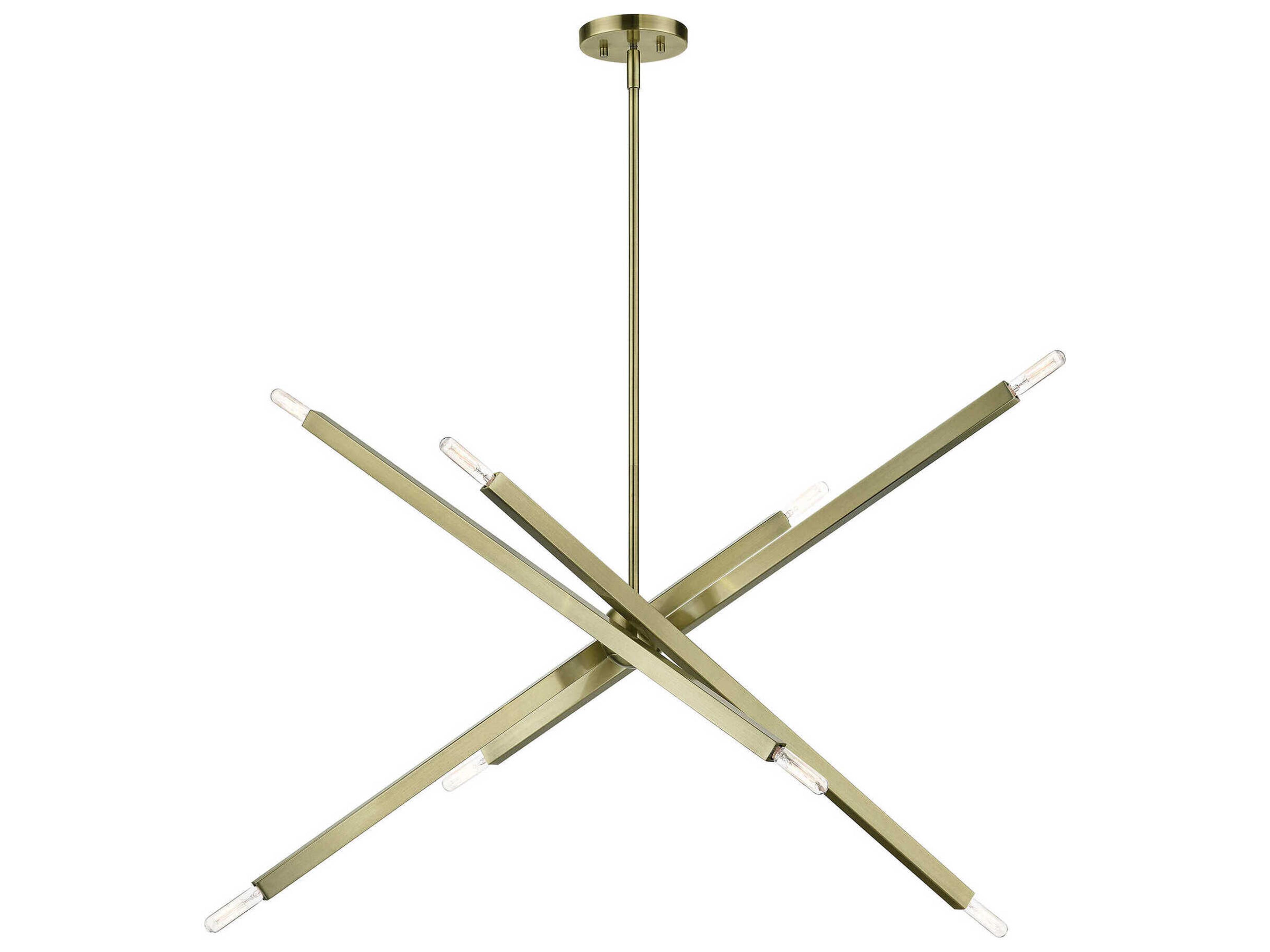 Livex Lighting Monaco 8-Light Antique Brass Candelabra Sputnik Chandelier