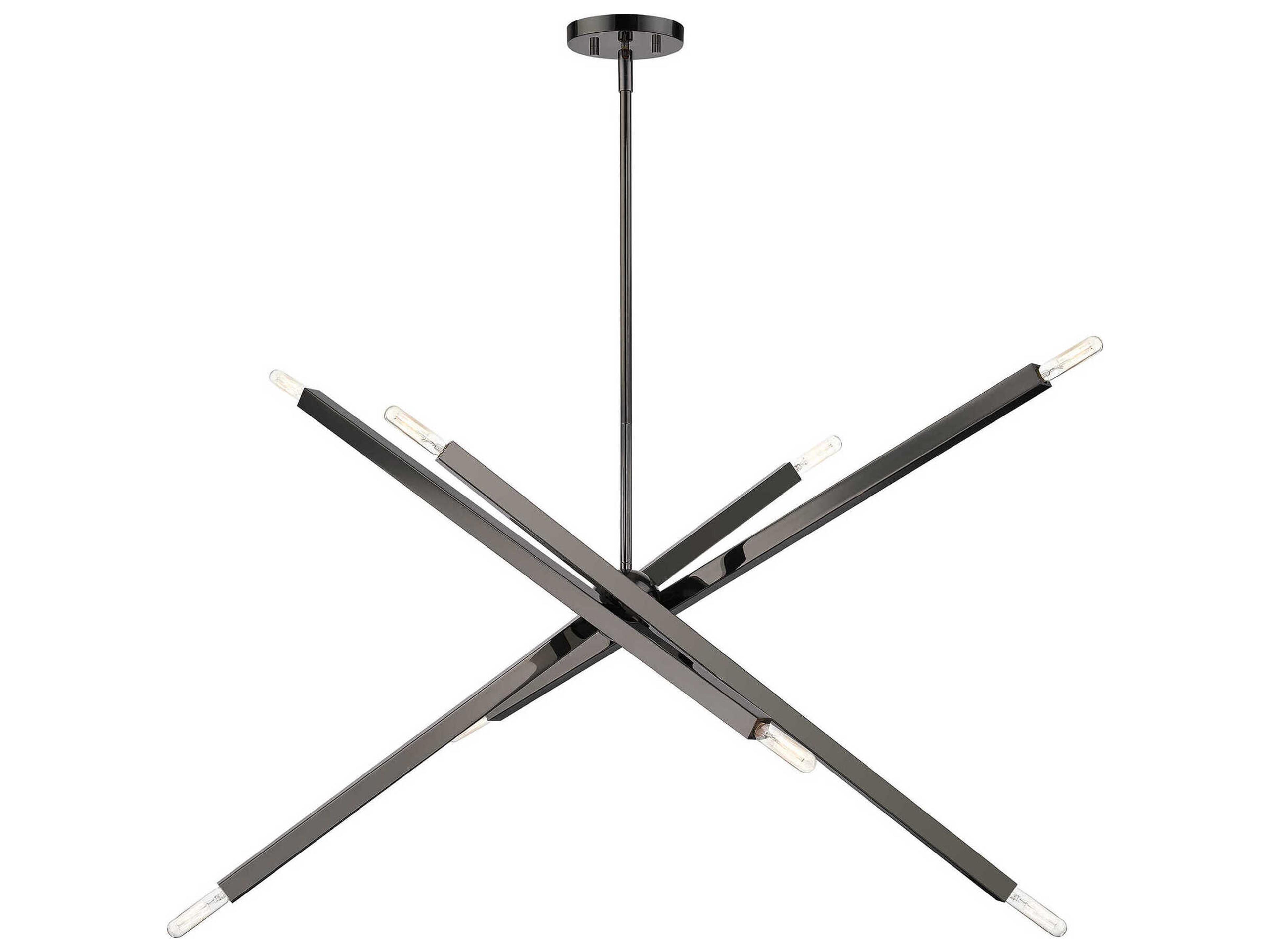 Livex Lighting Monaco 8-Light Black Chrome Candelabra Sputnik Chandelier