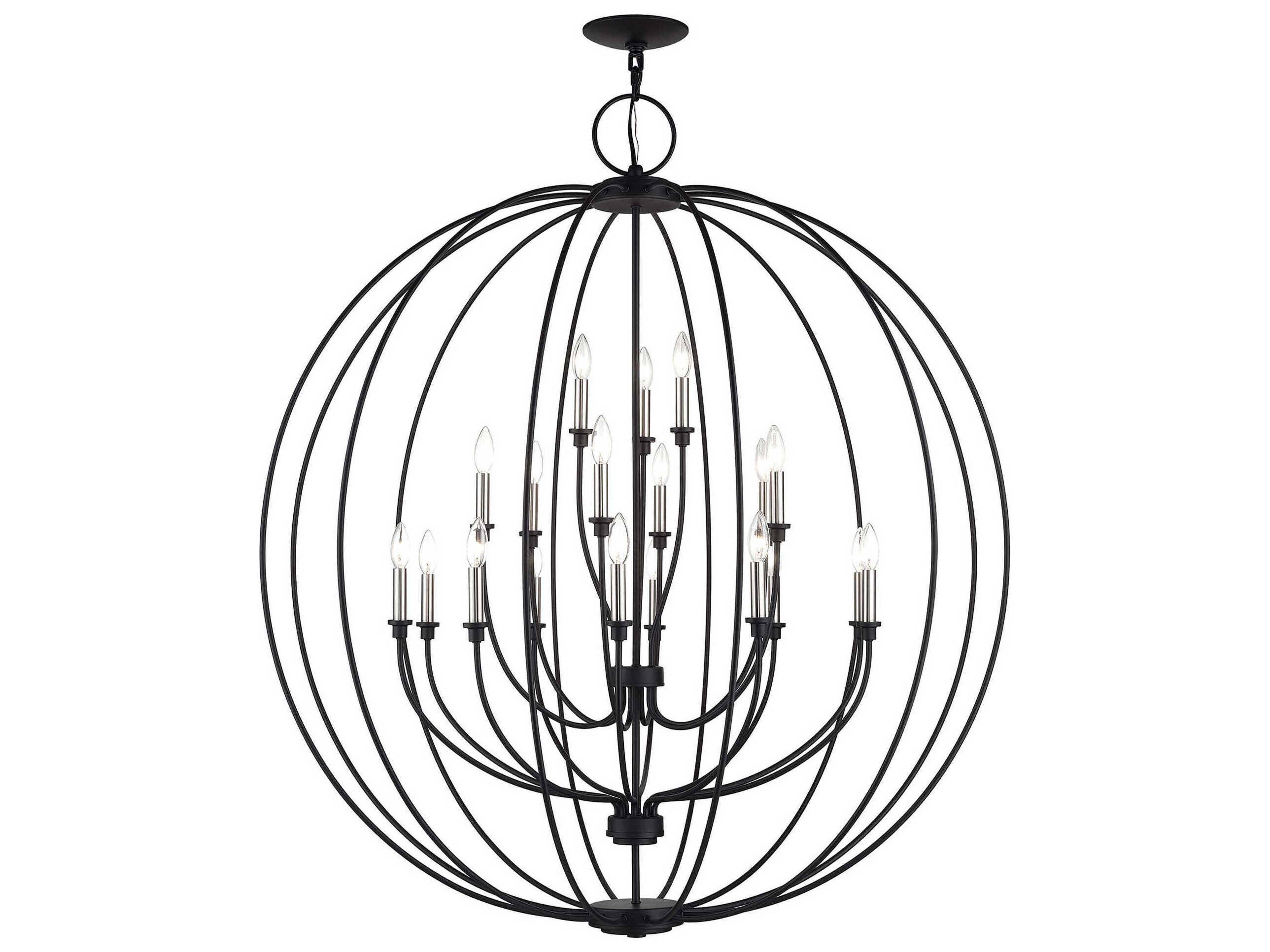 Livex Lighting Milania 19-Light Black Brushed Nickel Chandelier
