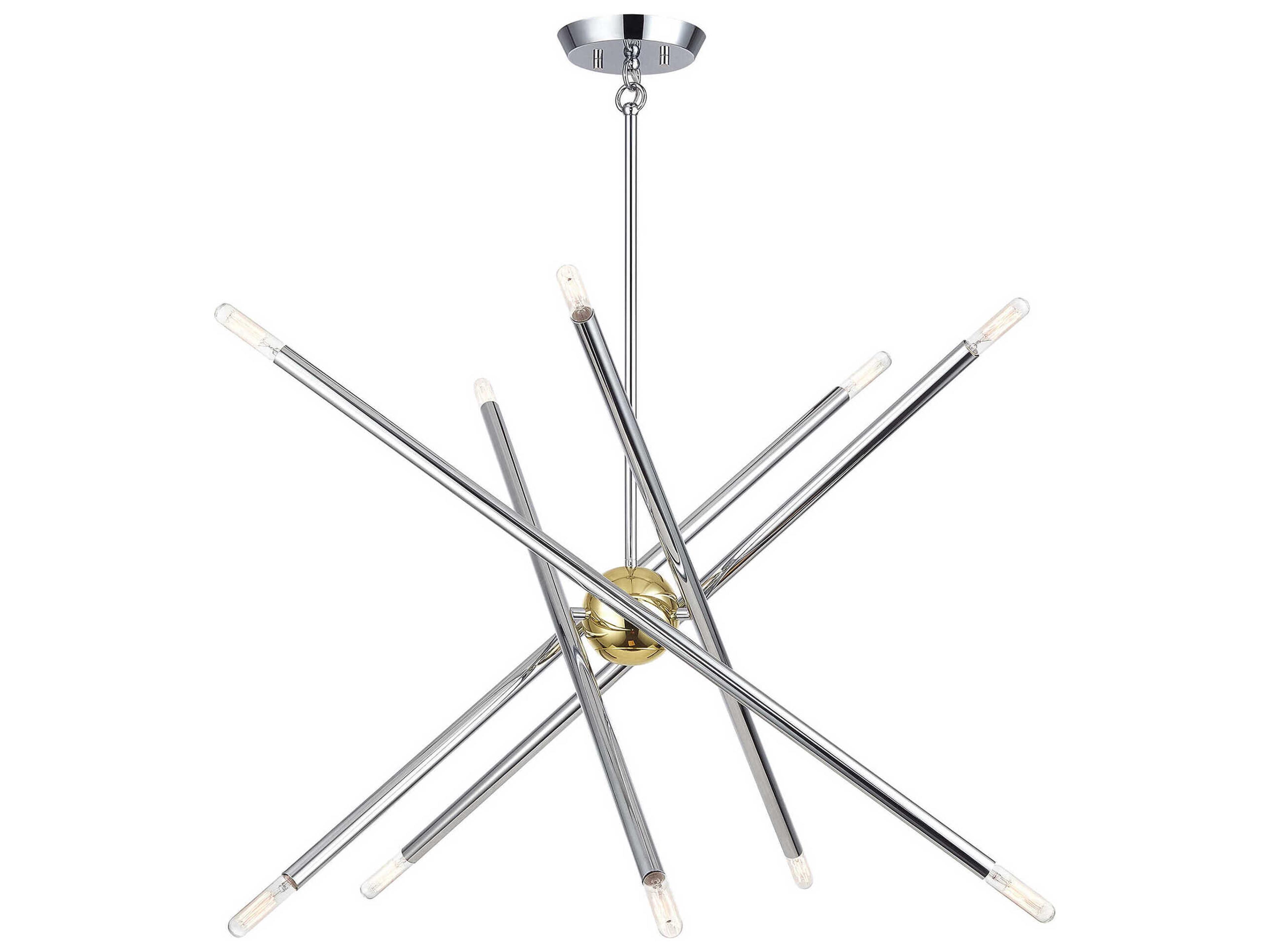 Livex Lighting Soho 10-Light Polished Chrome Polished Brass Chandelier