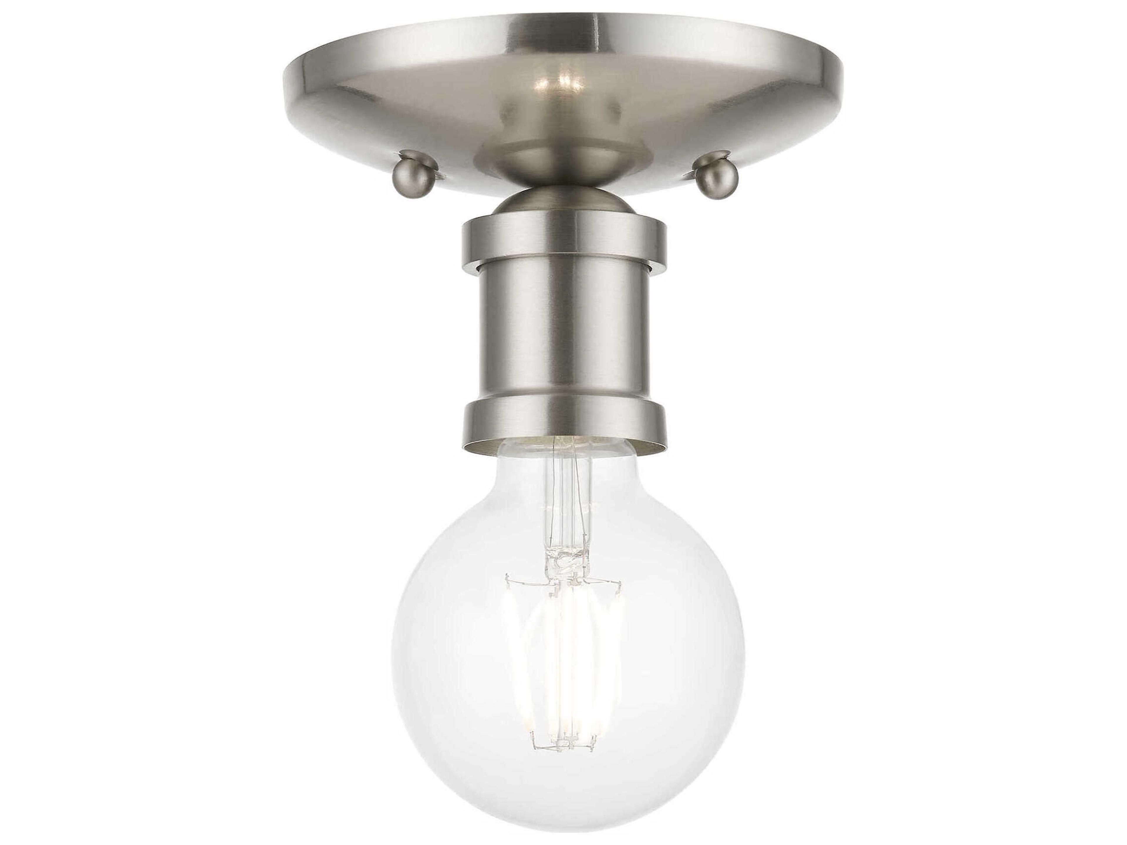 Livex Lighting Lansdale 1-Light Brushed Nickel Semi Flush Mount