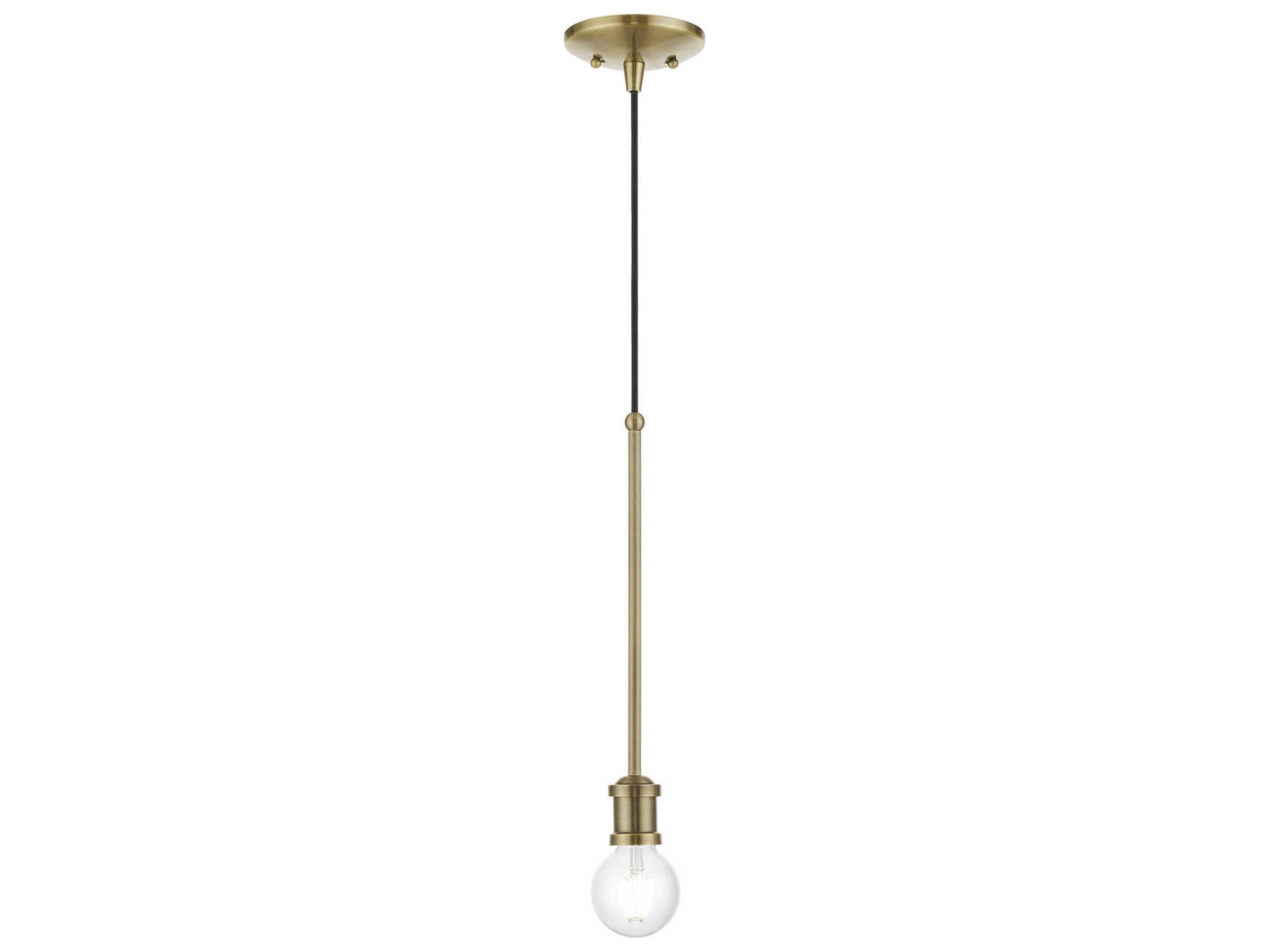 Livex Lighting Lansdale 1-Light Antique Brass Mini Pendant