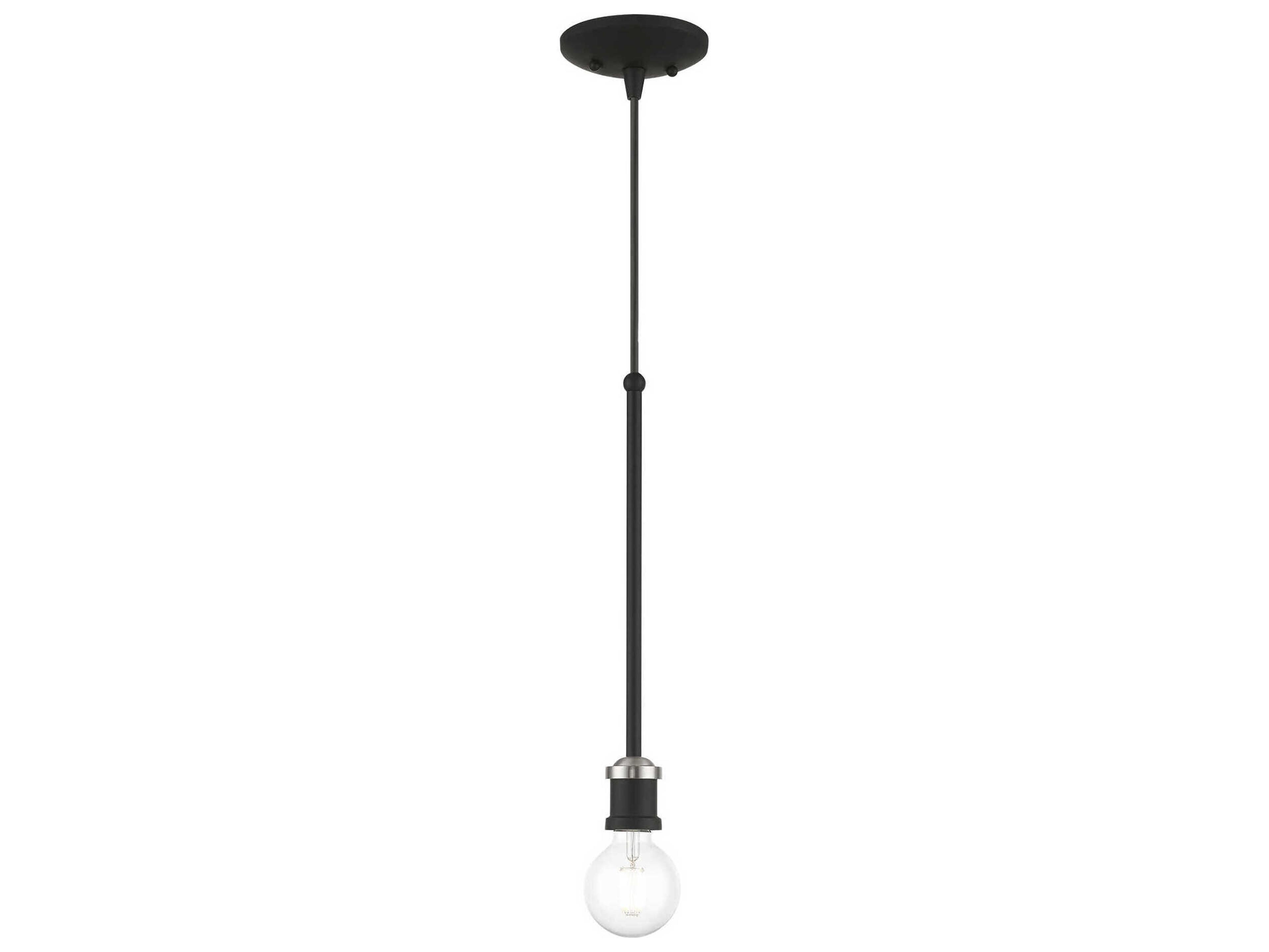 Livex Lighting Lansdale 1-Light Black Brushed Nickel Mini Pendant