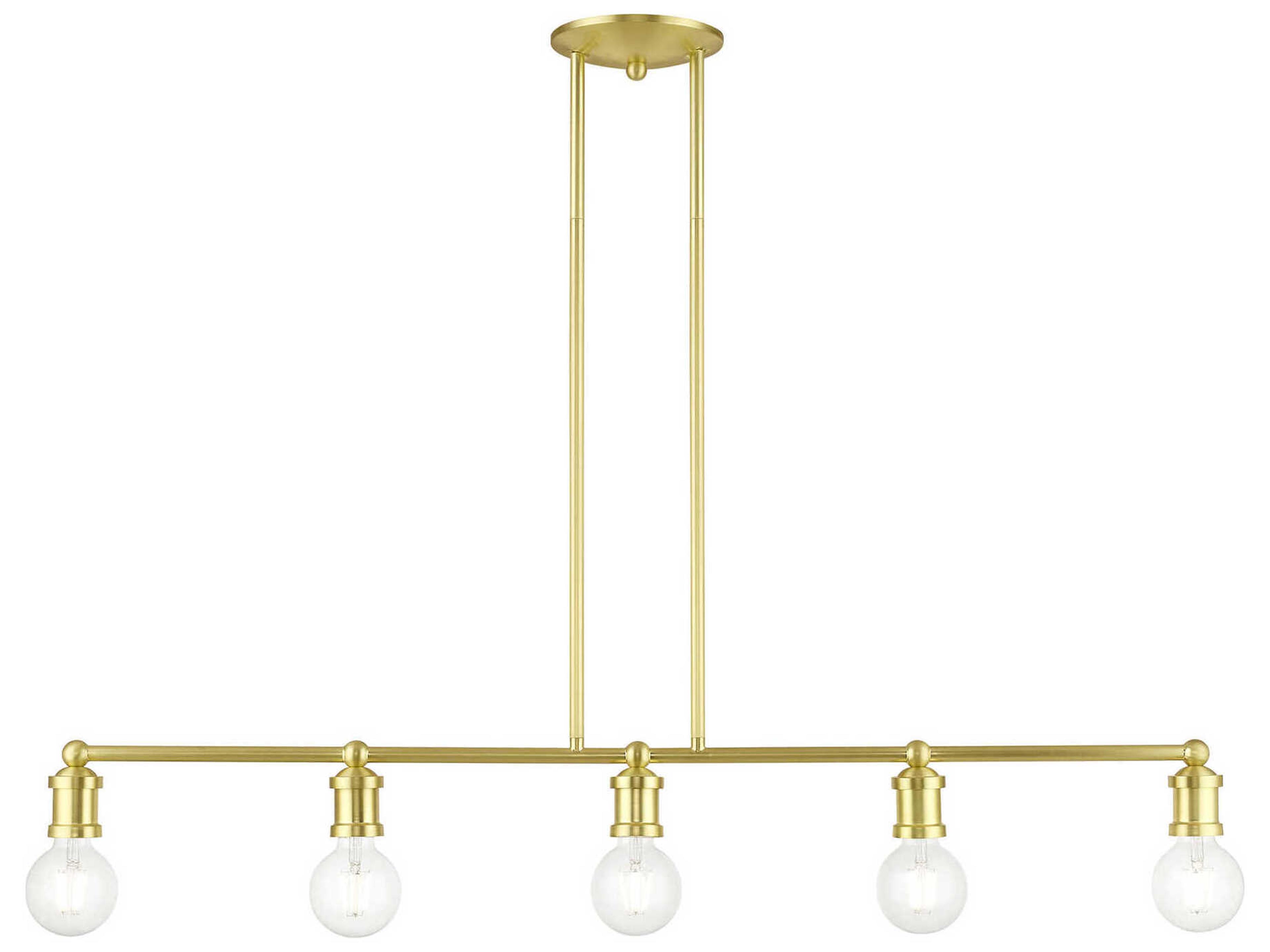 Livex Lighting Lansdale 5-Light Satin Brass Linear Island Pendant