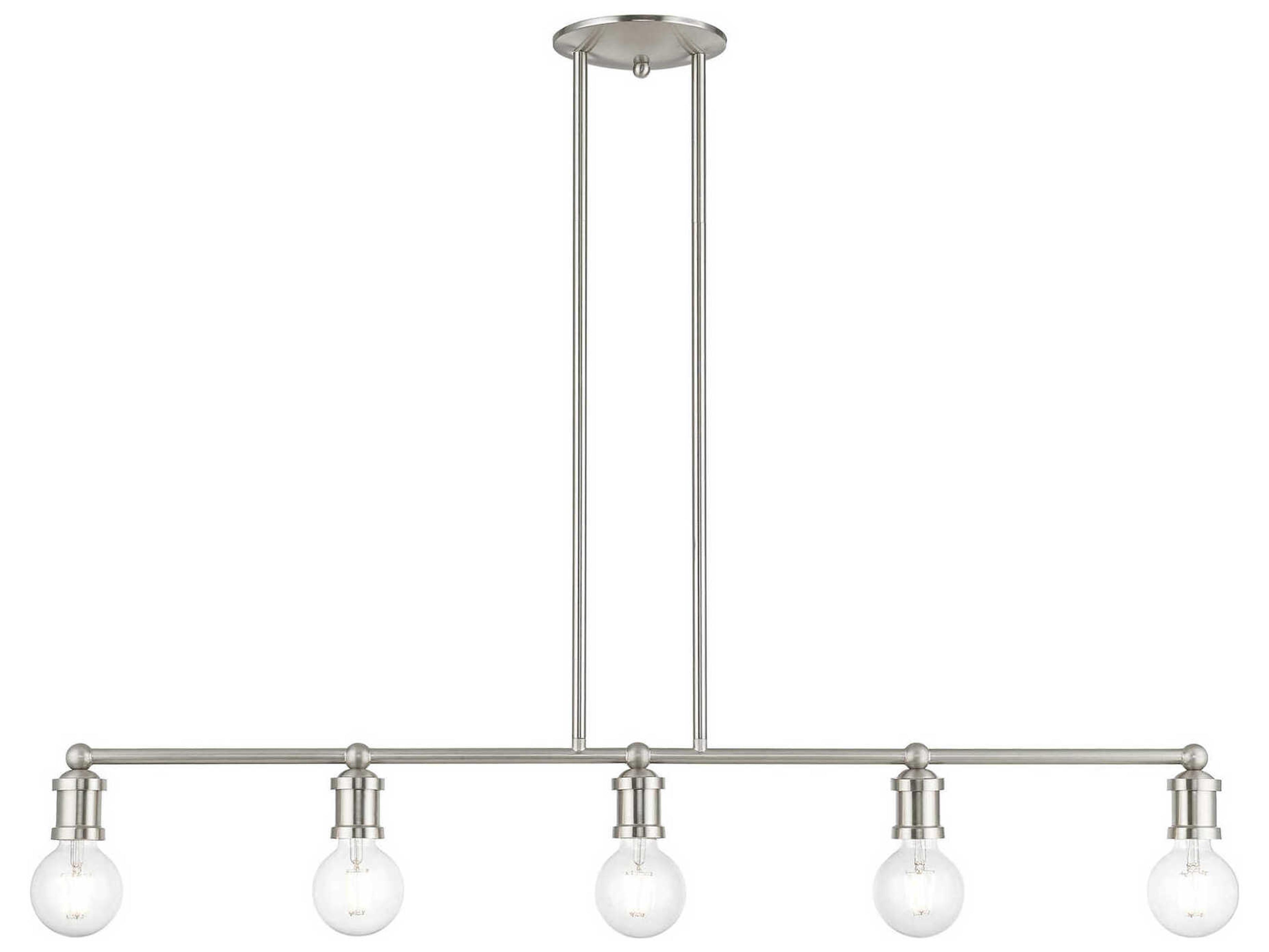 Livex Lighting Lansdale 5-Light Brushed Nickel Linear Island Pendant