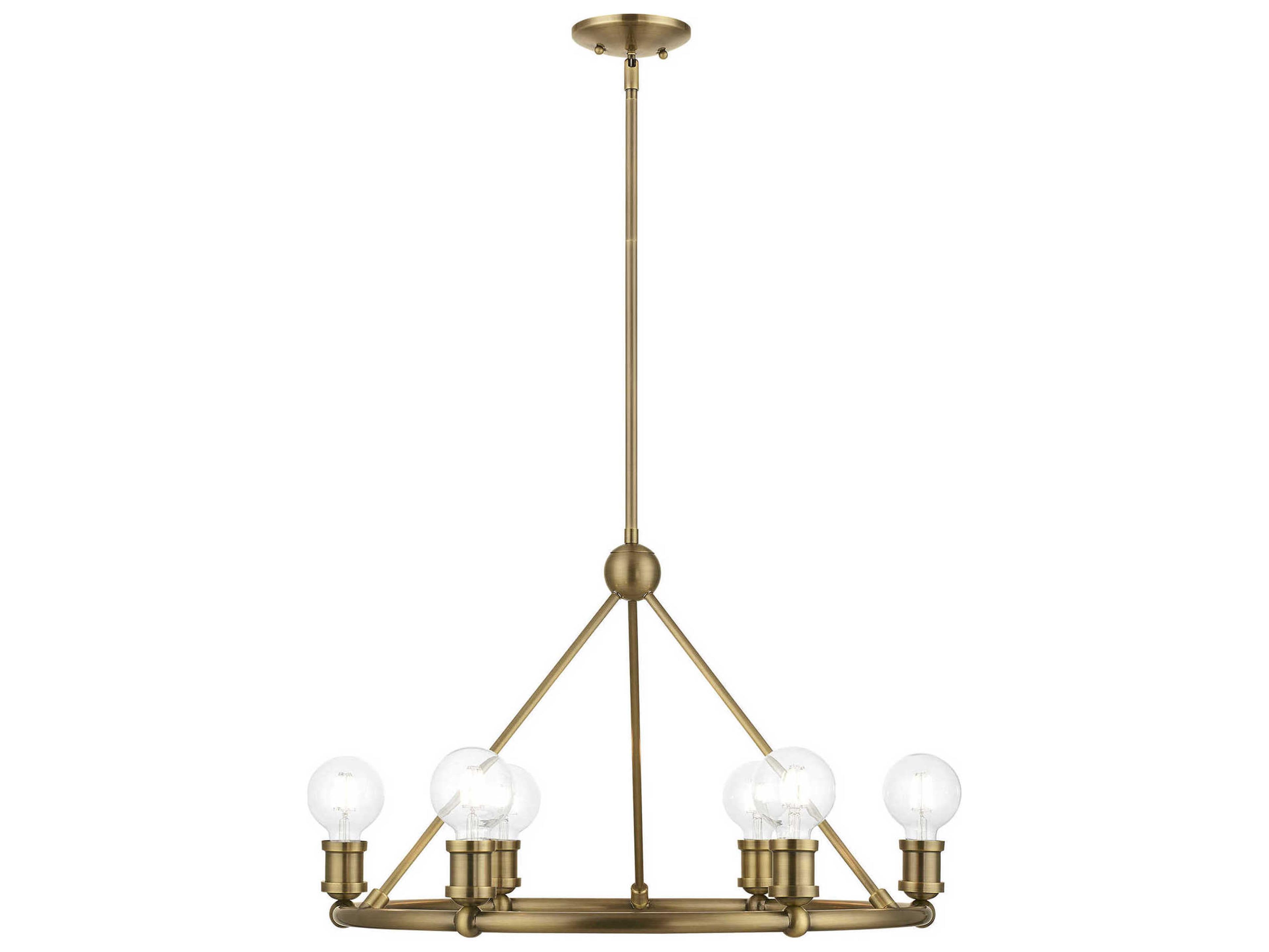 Livex Lighting Lansdale 6-Light Antique Brass Chandelier