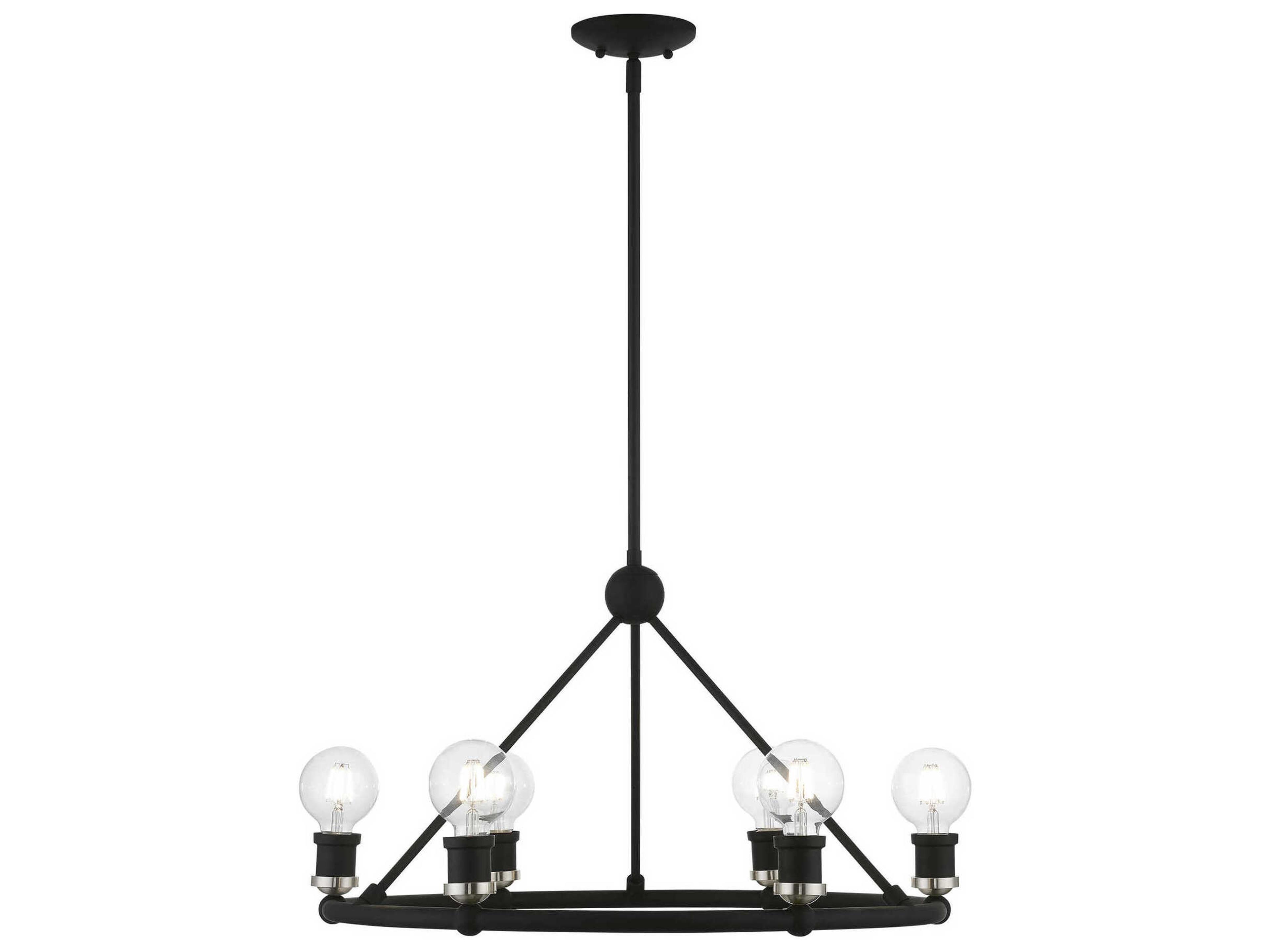 Livex Lighting Lansdale 6-Light Black Brushed Nickel Chandelier