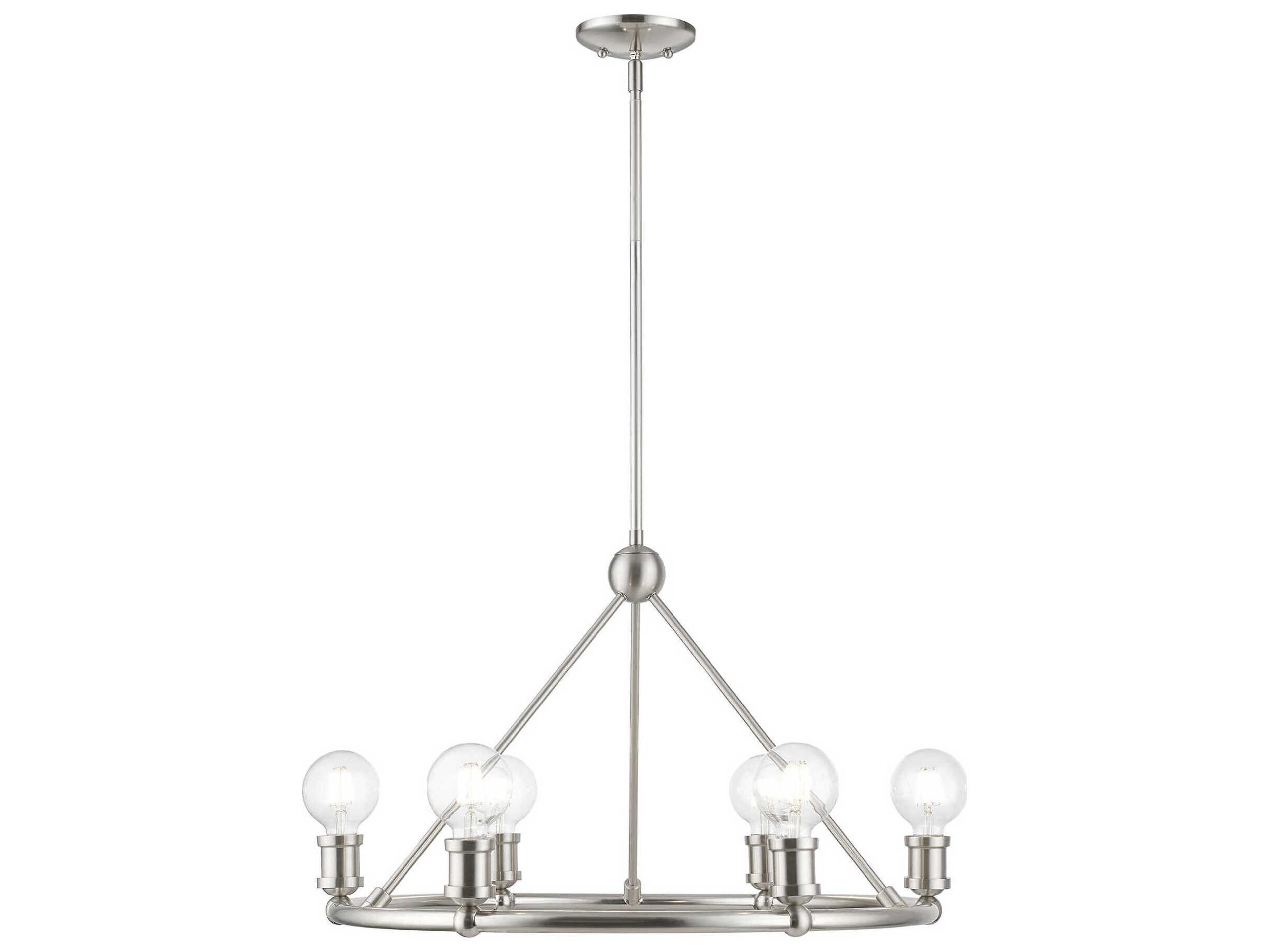 Livex Lighting Lansdale 6-Light Brushed Nickel Chandelier