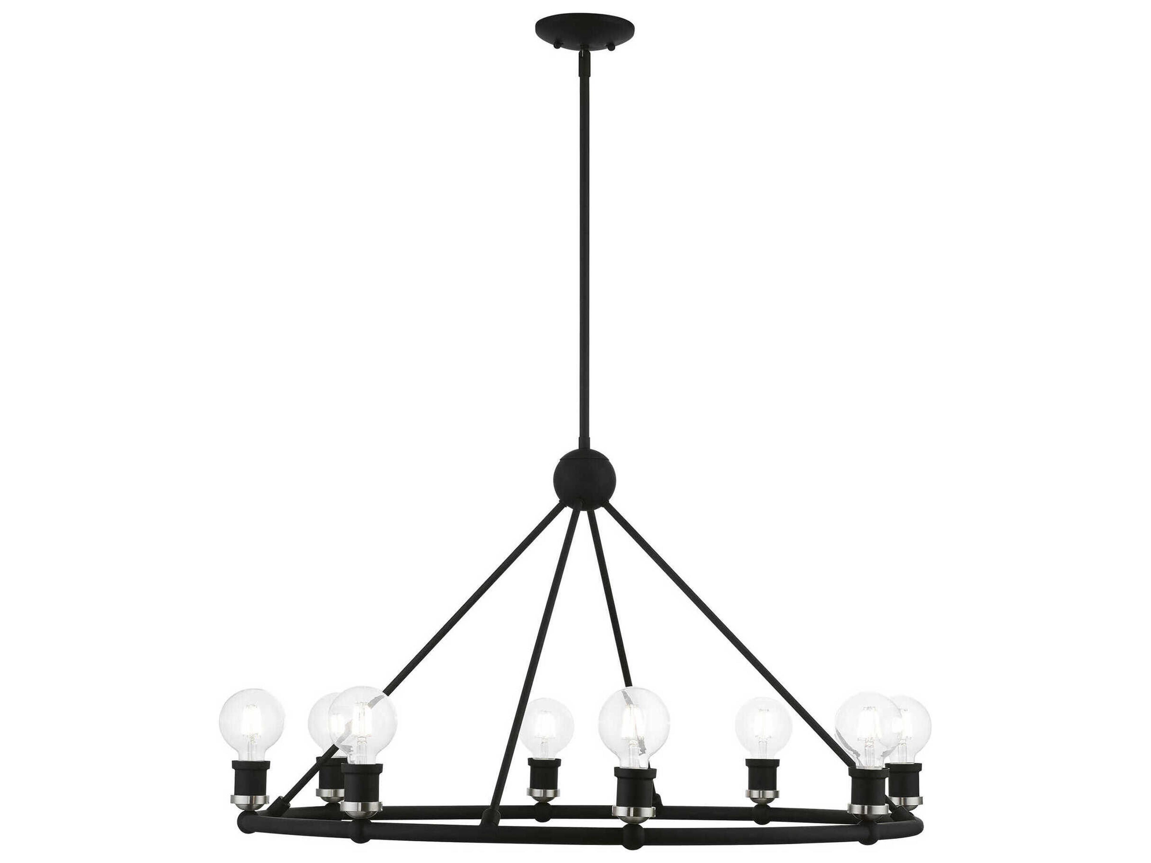 Livex Lighting Lansdale 8-Light Black Brushed Nickel Chandelier
