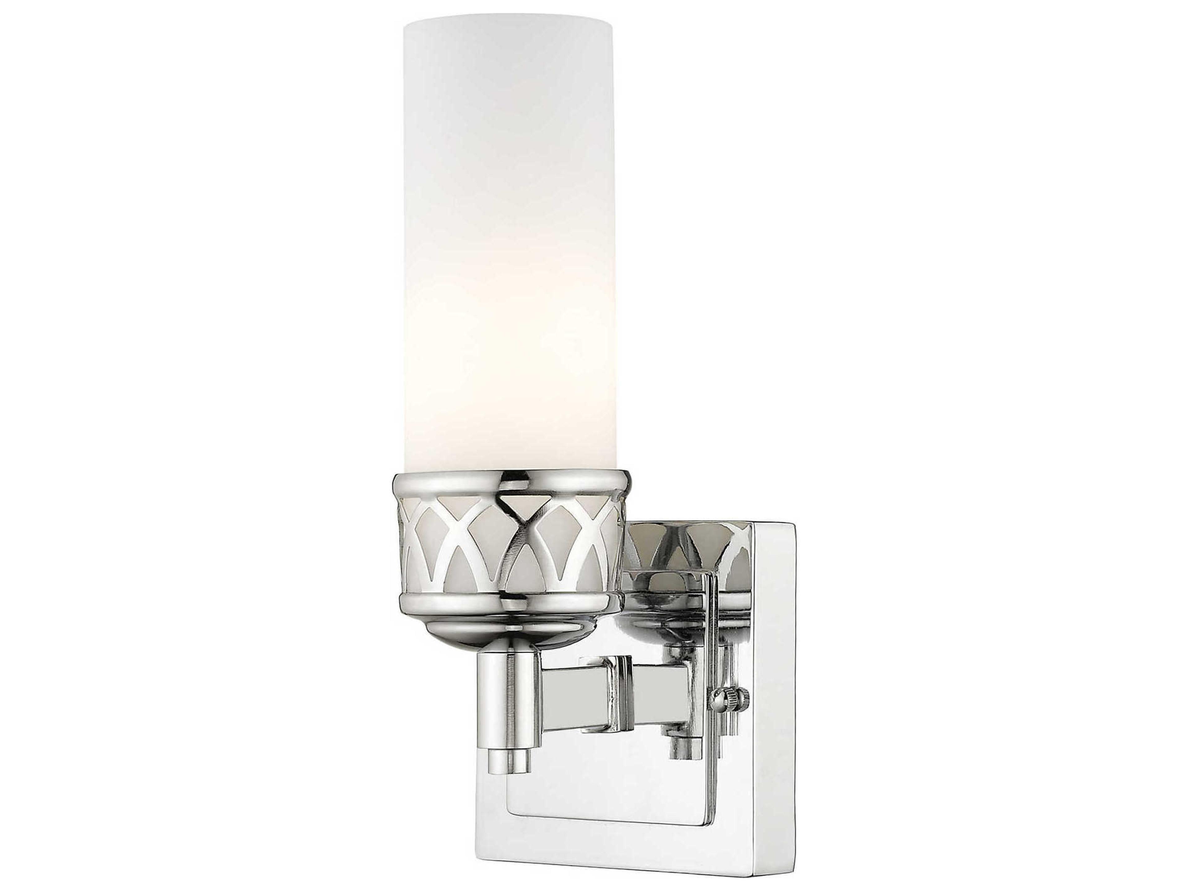 Livex Lighting Westfield 1-Light Polished Chrome White Glass Wall Sconce