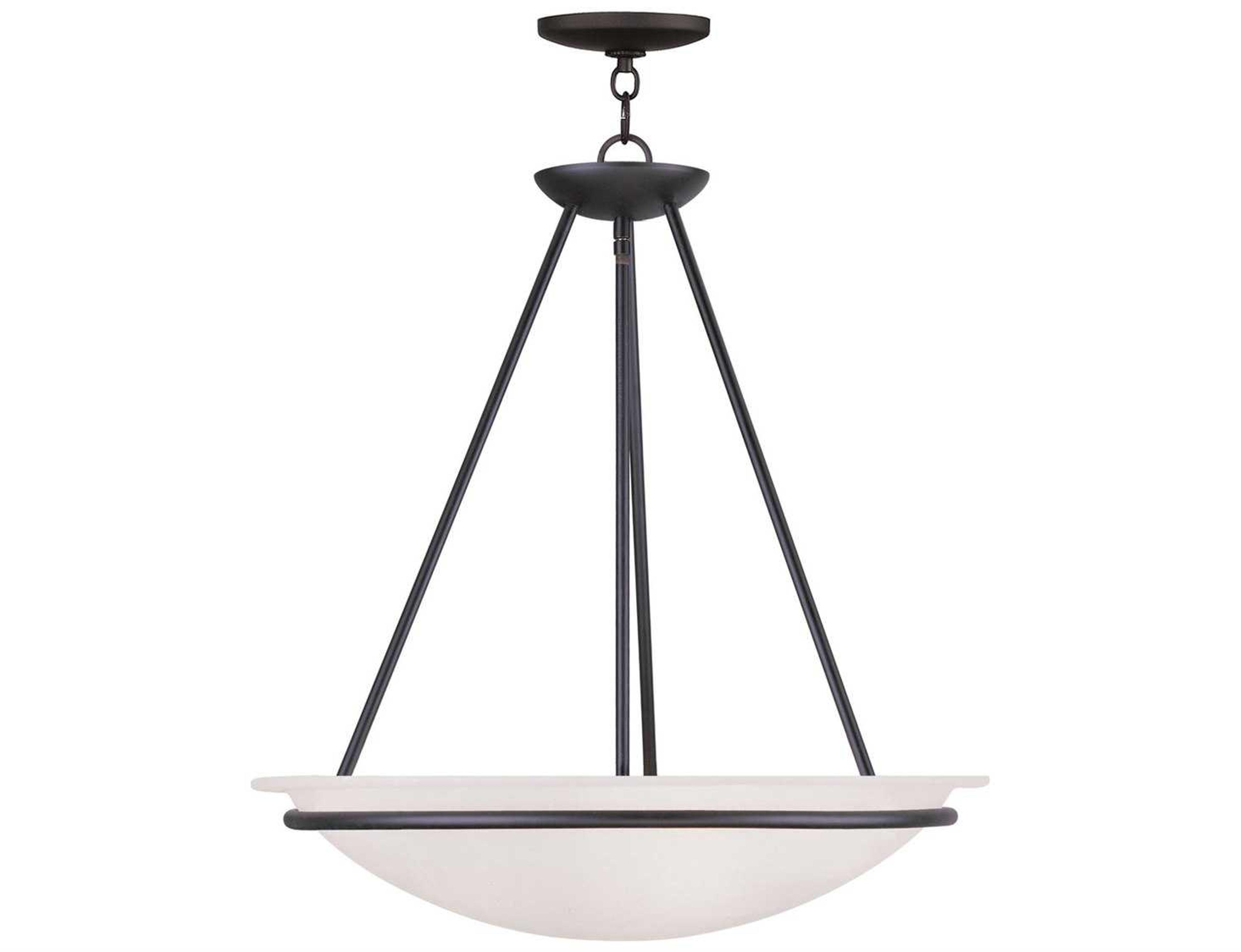 Livex Lighting Newburgh 3-Light Black Glass Bowl Pendant