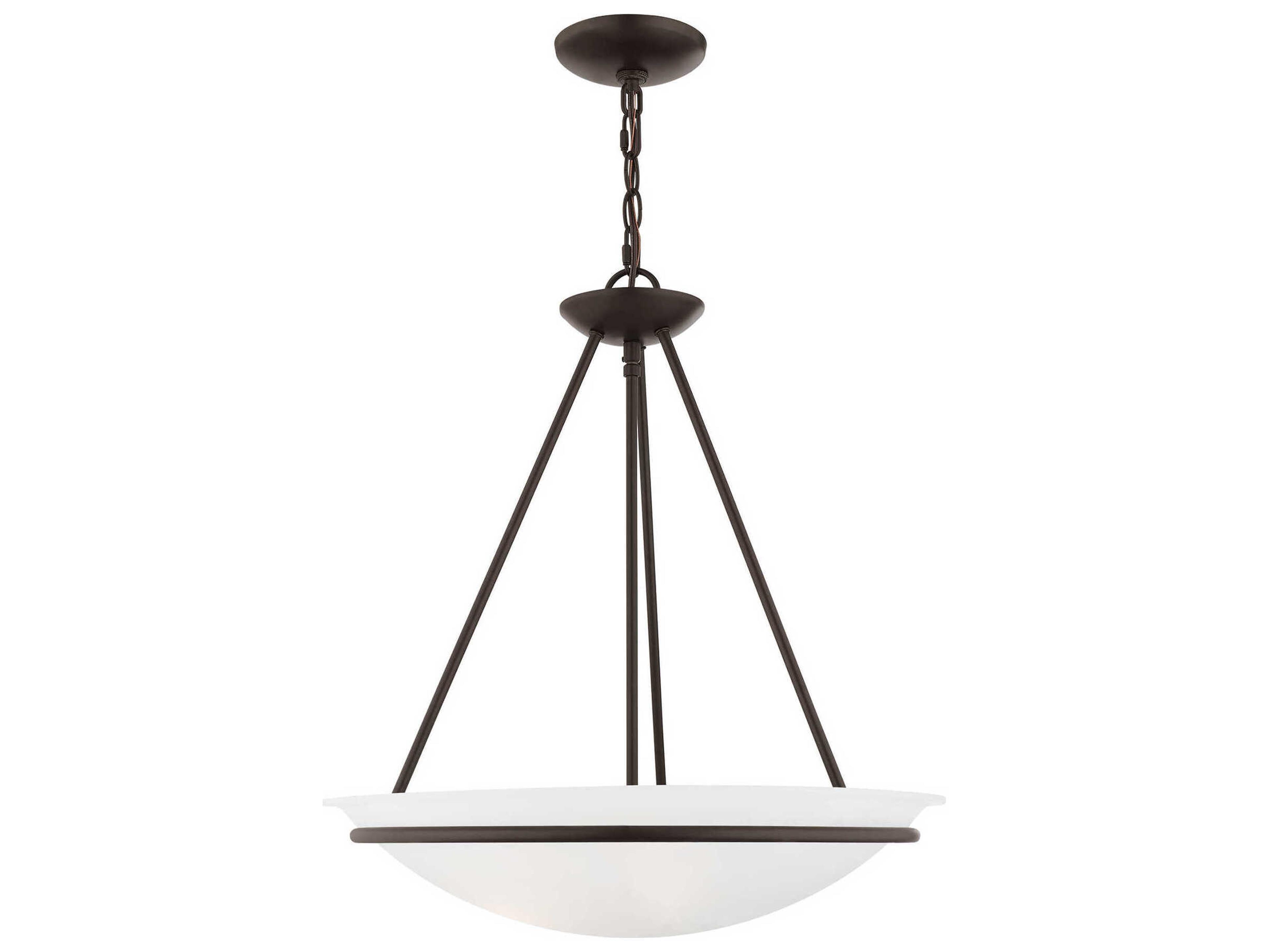 Livex Lighting Newburgh 3-Light Bronze Glass Bowl Pendant