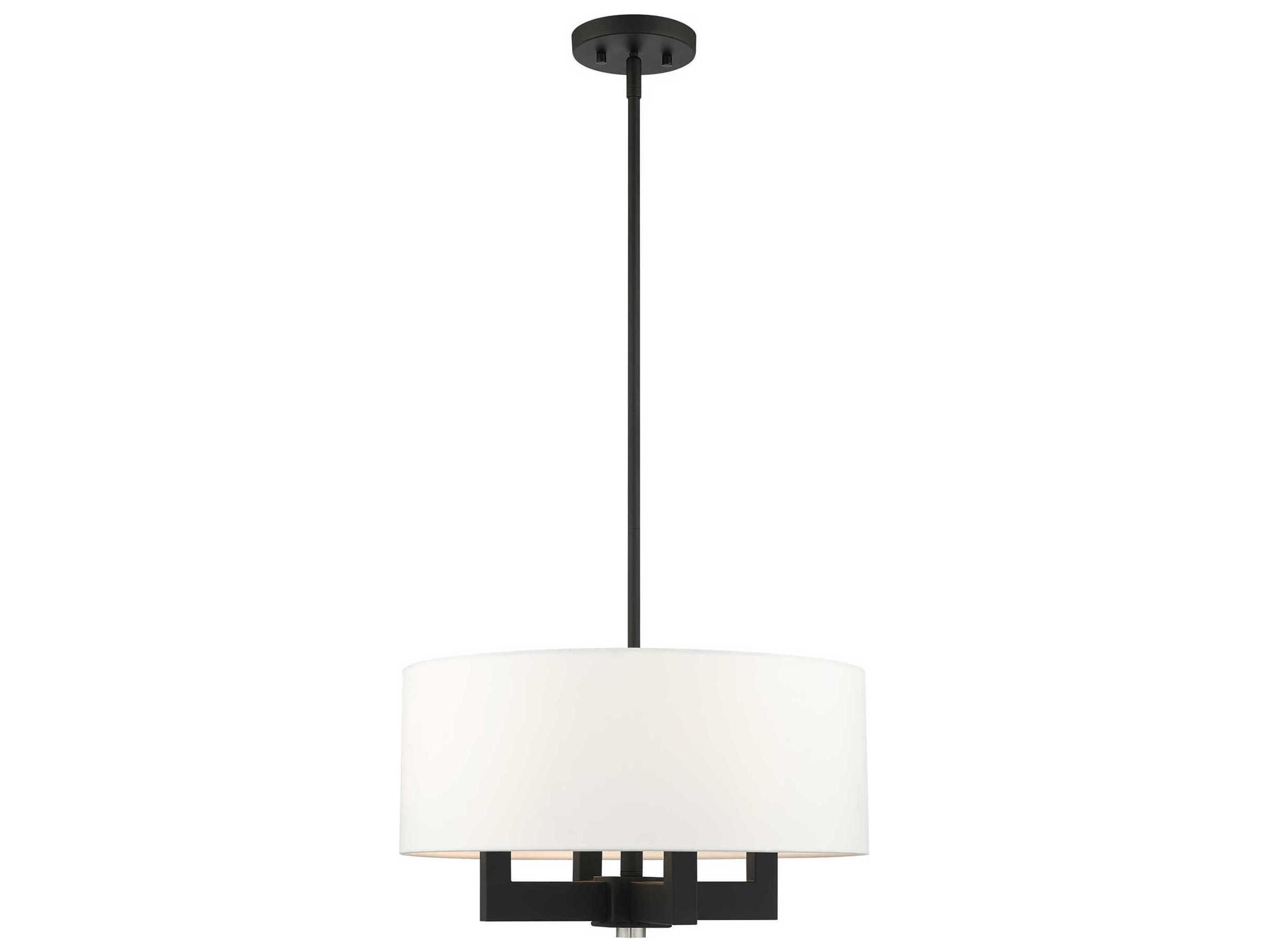 Livex Lighting Cresthaven 4-Light Black Drum Chandelier