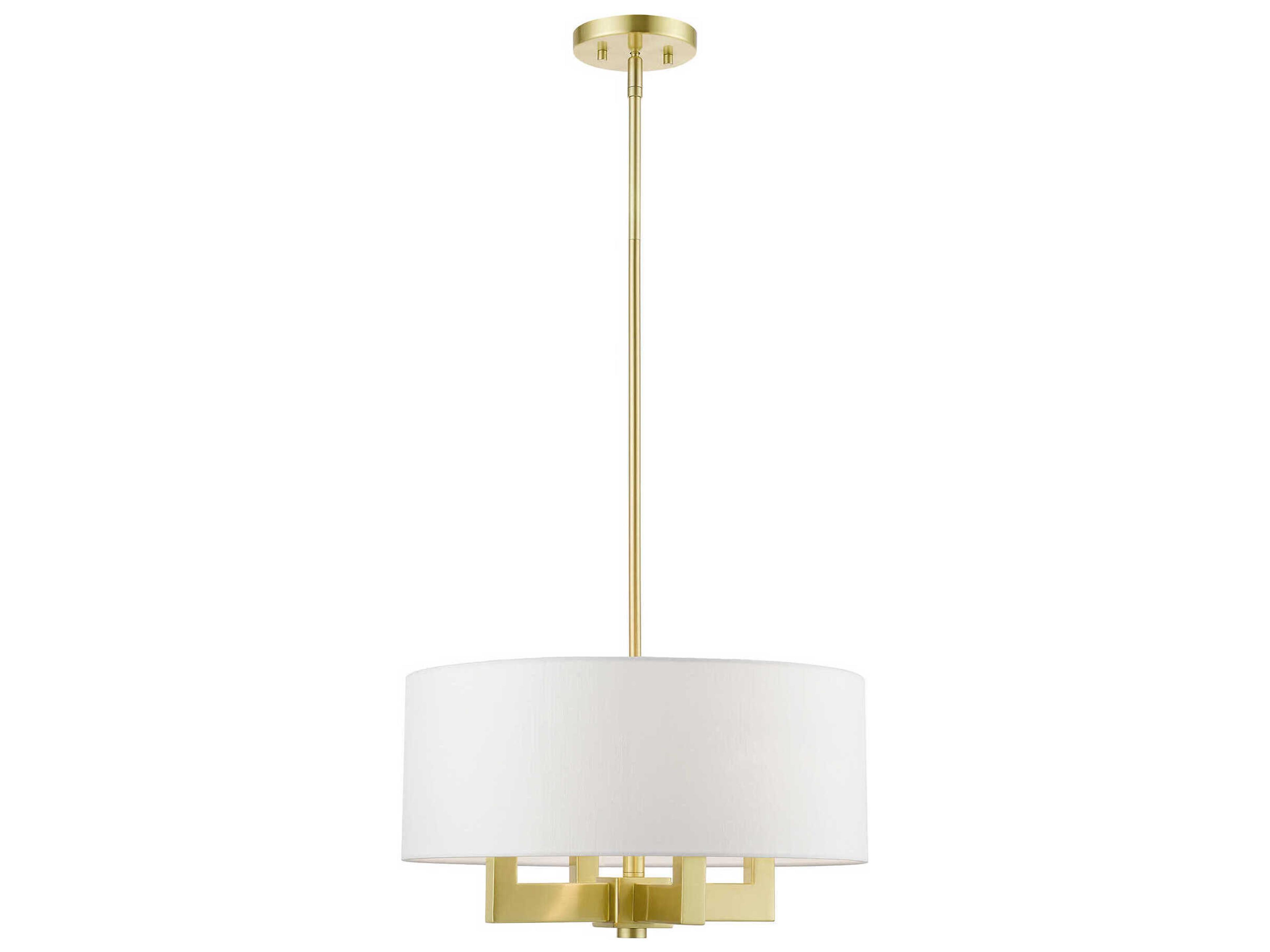 Livex Lighting Cresthaven 4-Light Satin Brass Drum Chandelier