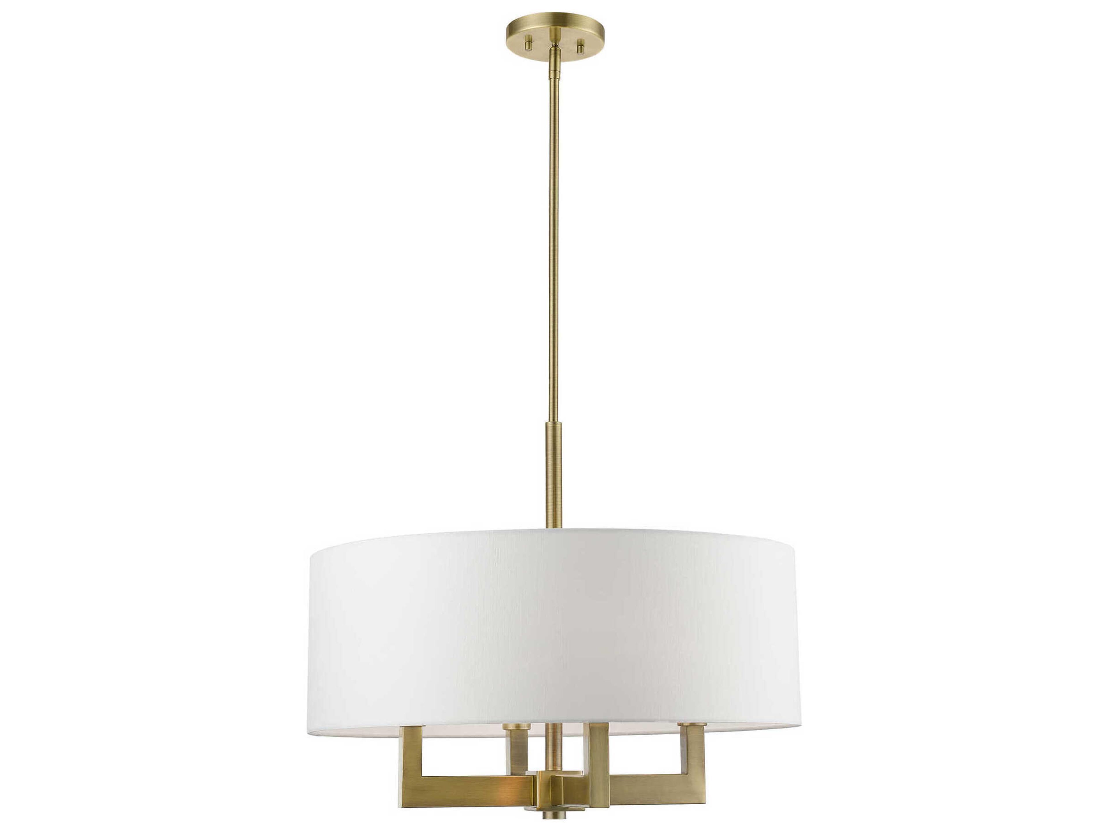 Livex Lighting Cresthaven 4-Light Antique Brass Drum Chandelier