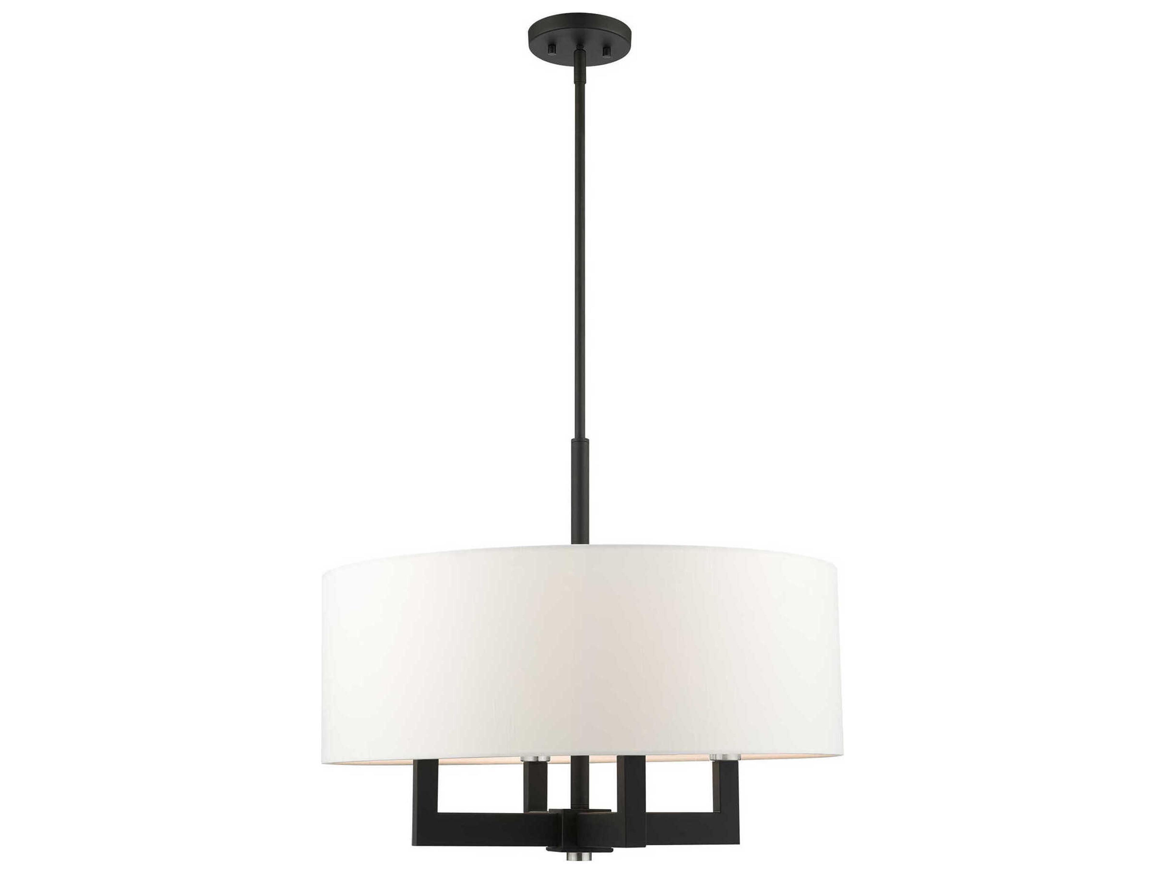 Livex Lighting Cresthaven 4-Light Black Drum Chandelier