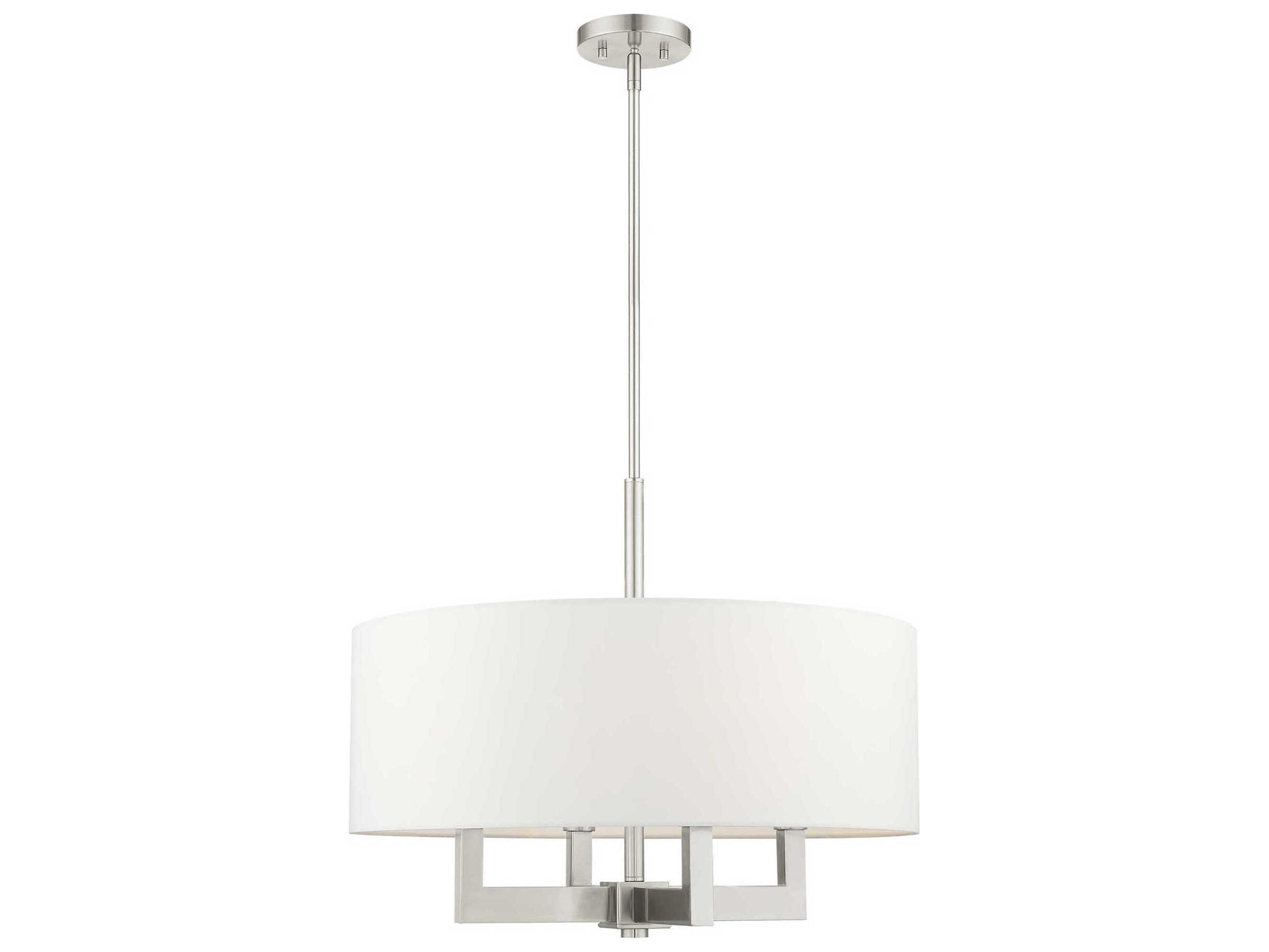 Livex Lighting Cresthaven 4-Light Brushed Nickel Drum Chandelier