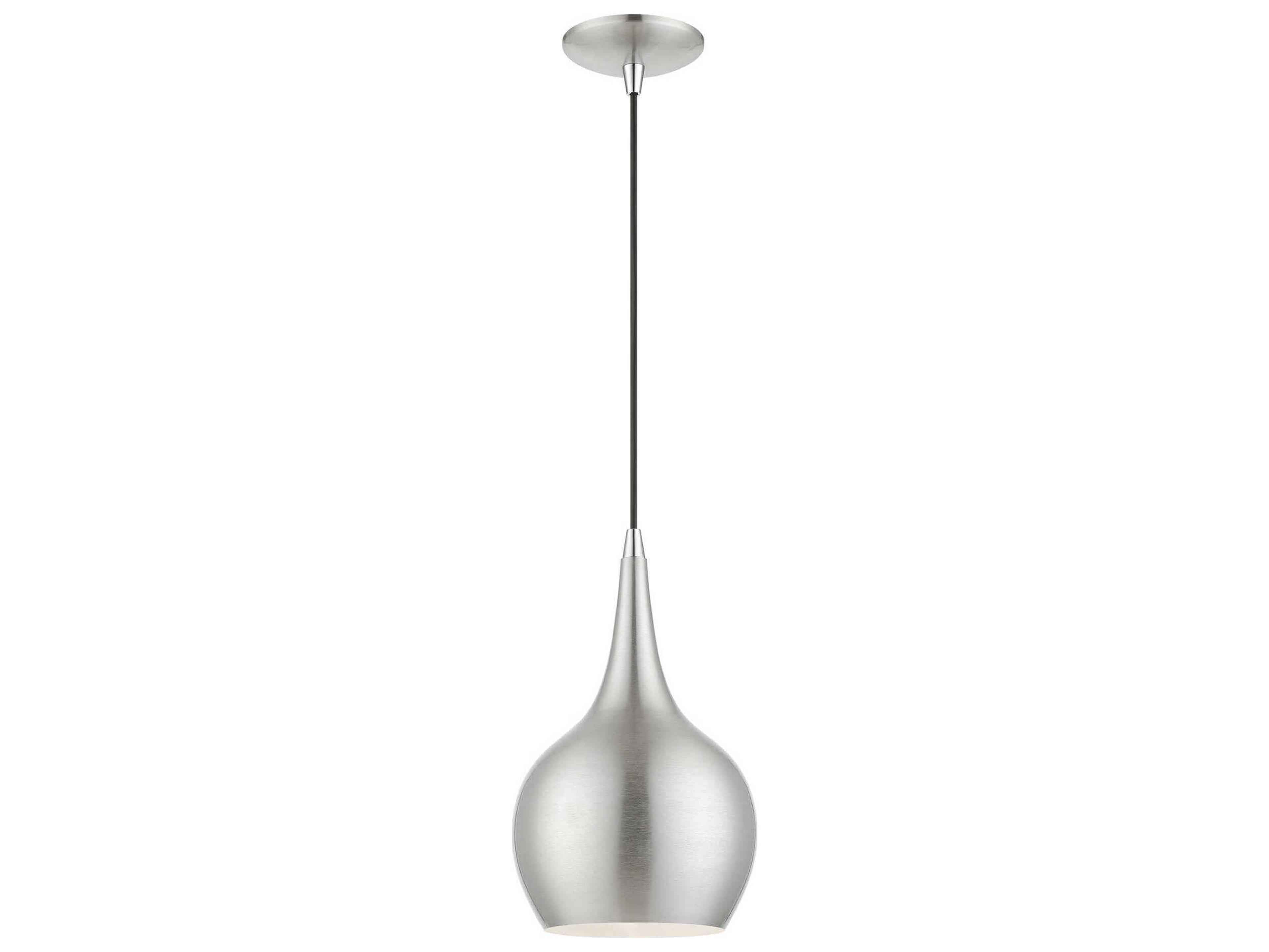 Livex Lighting Andes 1-Light Brushed Nickel Polished Chrome Mini Pendant