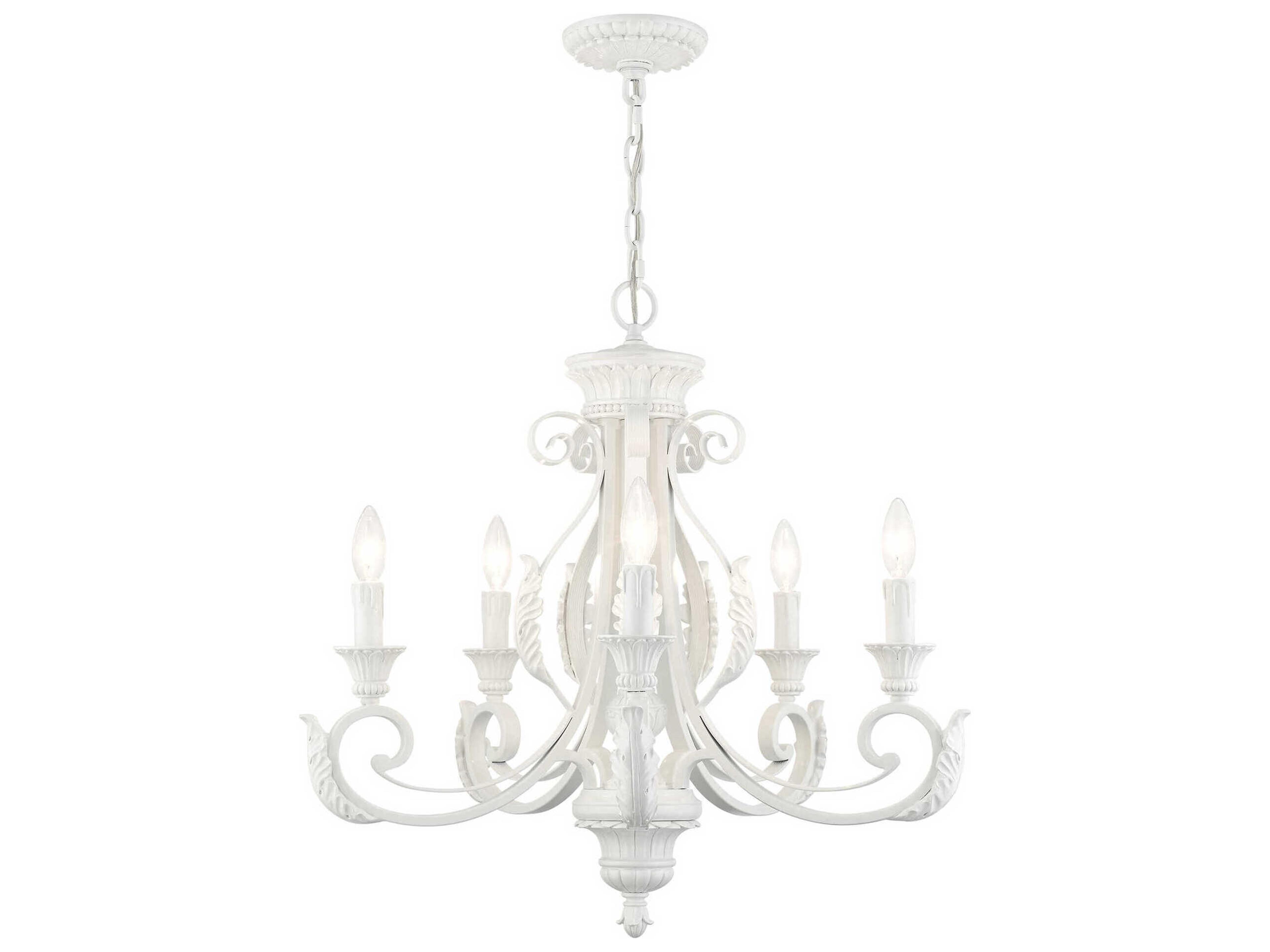 Livex Lighting Valencia 5-Light Shiny White Candelabra Chandelier