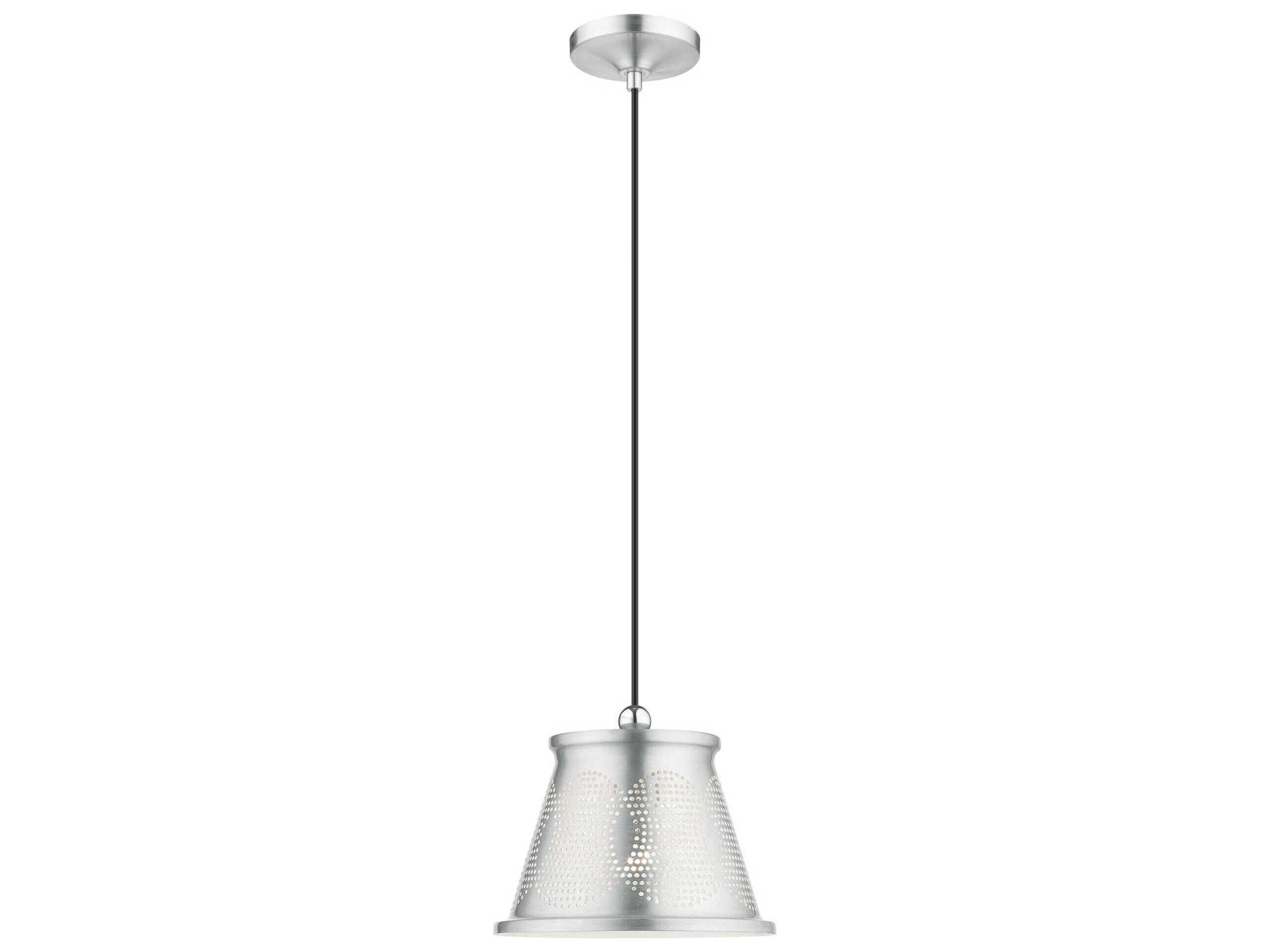Livex Lighting 1-Light Brushed Aluminum Silver Empire Mini Pendant