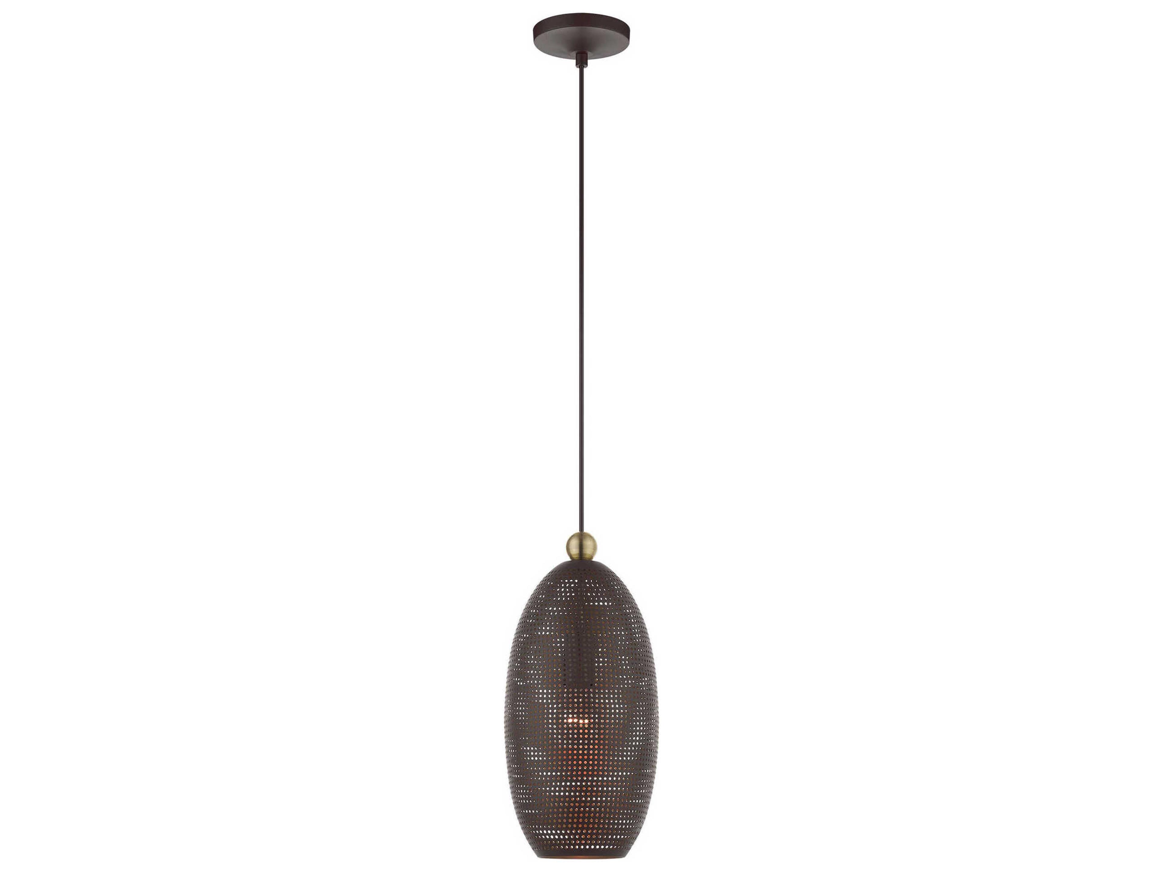 Livex Lighting Dublin 1-Light Bronze Antique Brass Mini Pendant